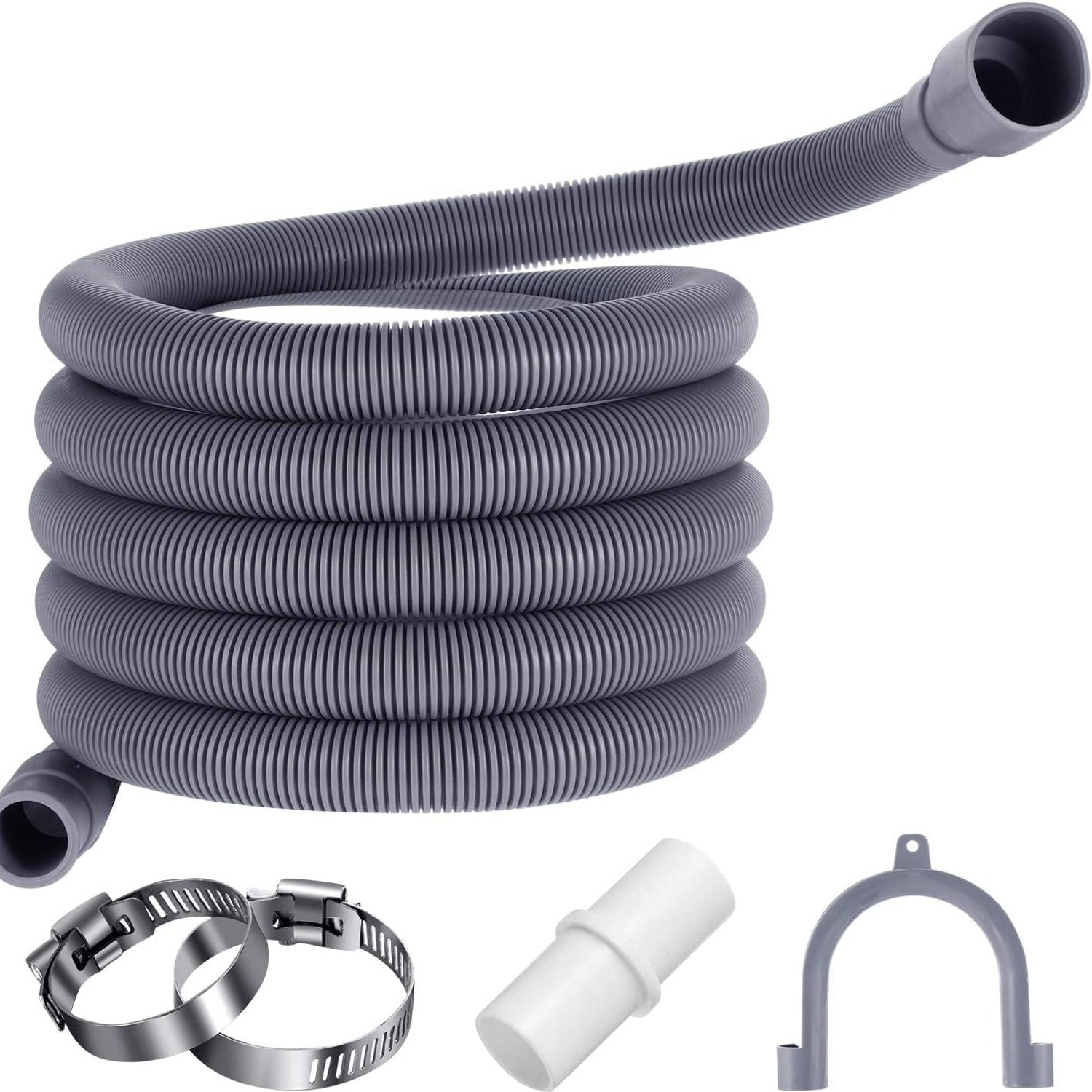 Corrugated Washer Drain Hose 5 Foot Extension Kit