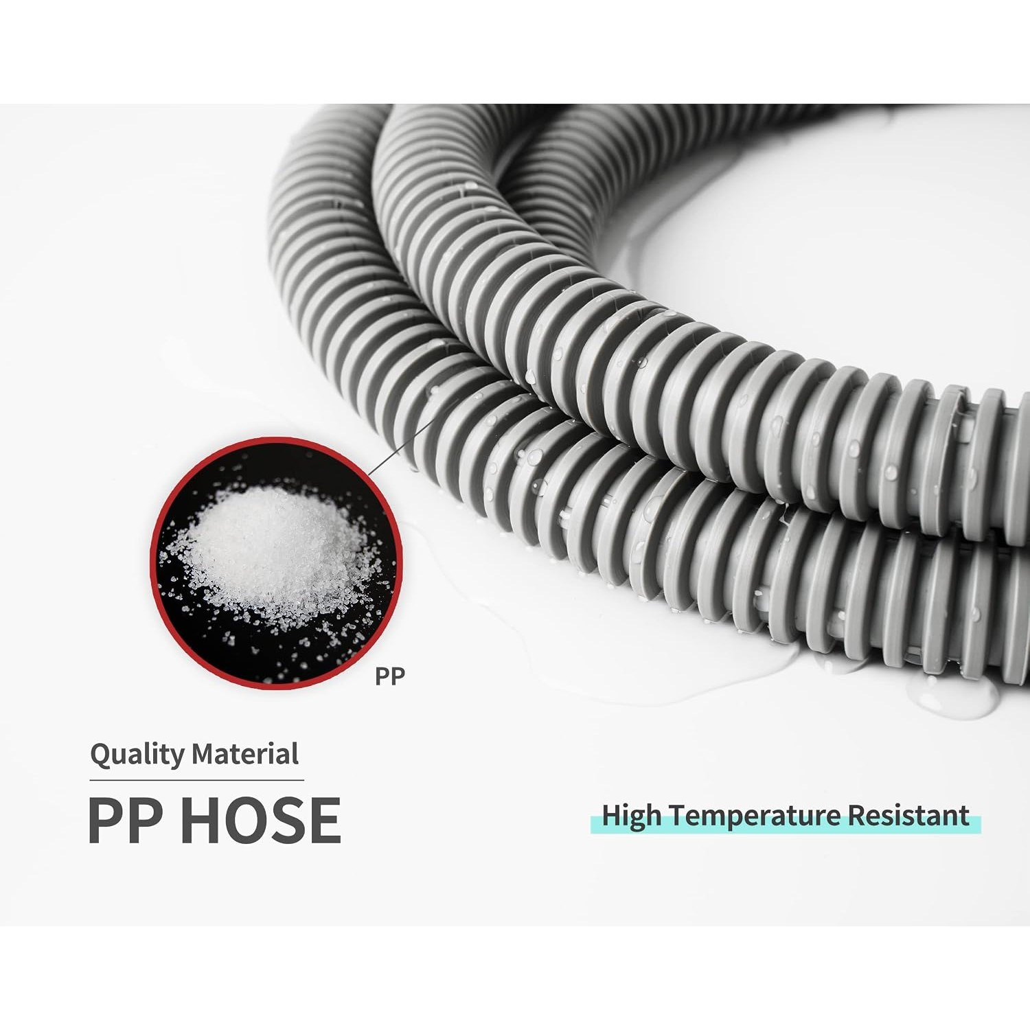 2m Universal Dishwasher Drain Hose Kit with Steel Clamps