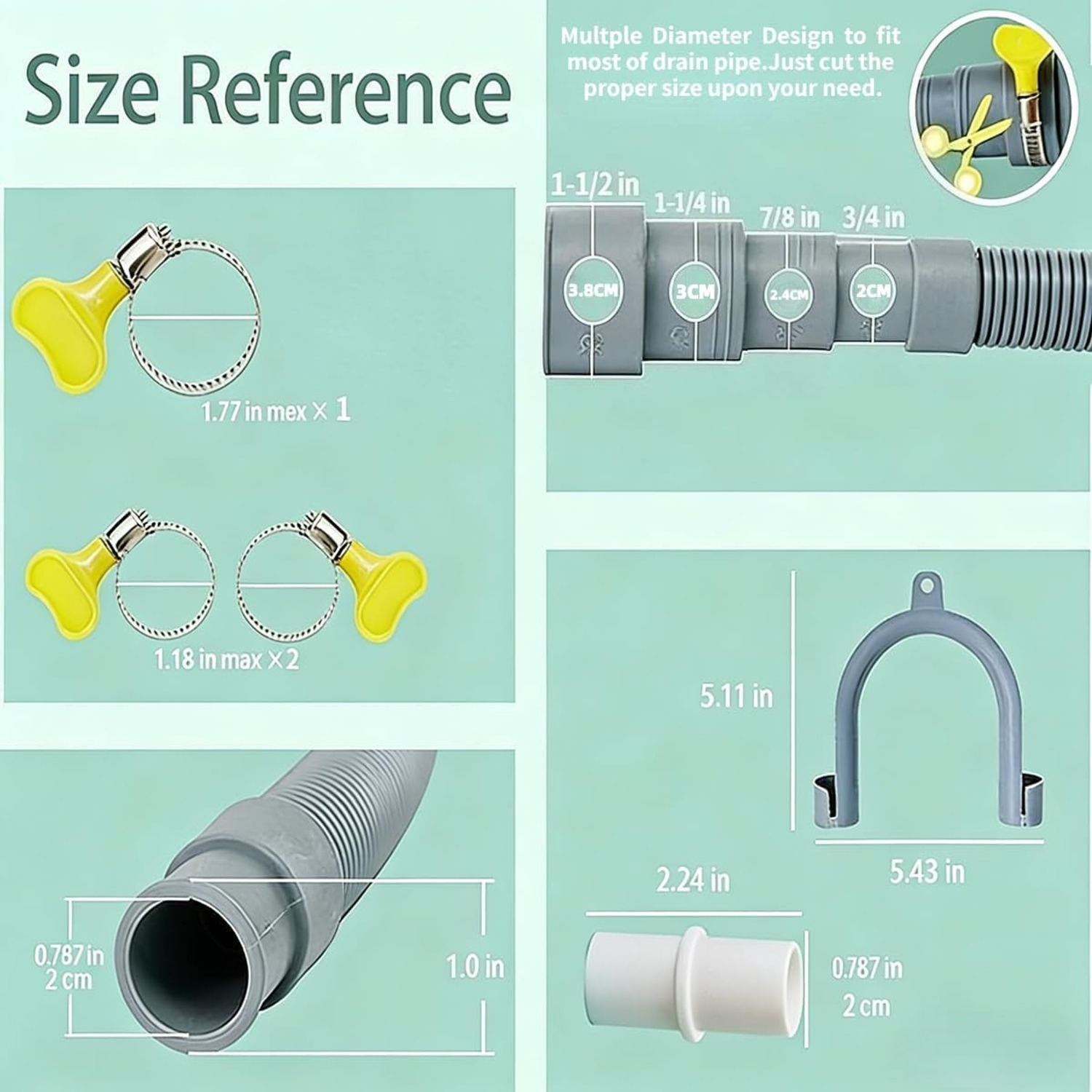 Portable Washer Drain Hose Extension Kit