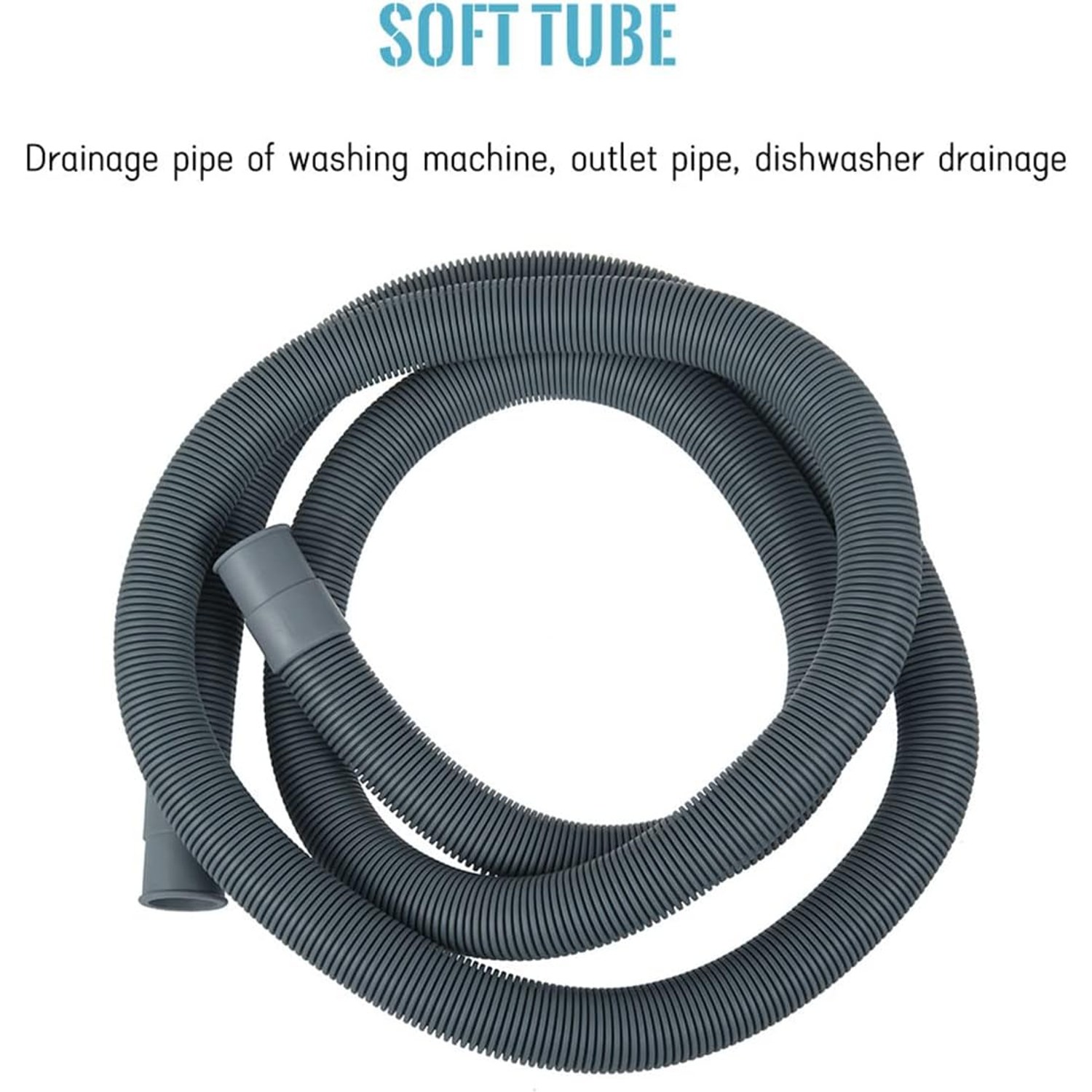 2m Washing Machine Drain Hose Kit with Bracket, Clamps and Connector: image 5