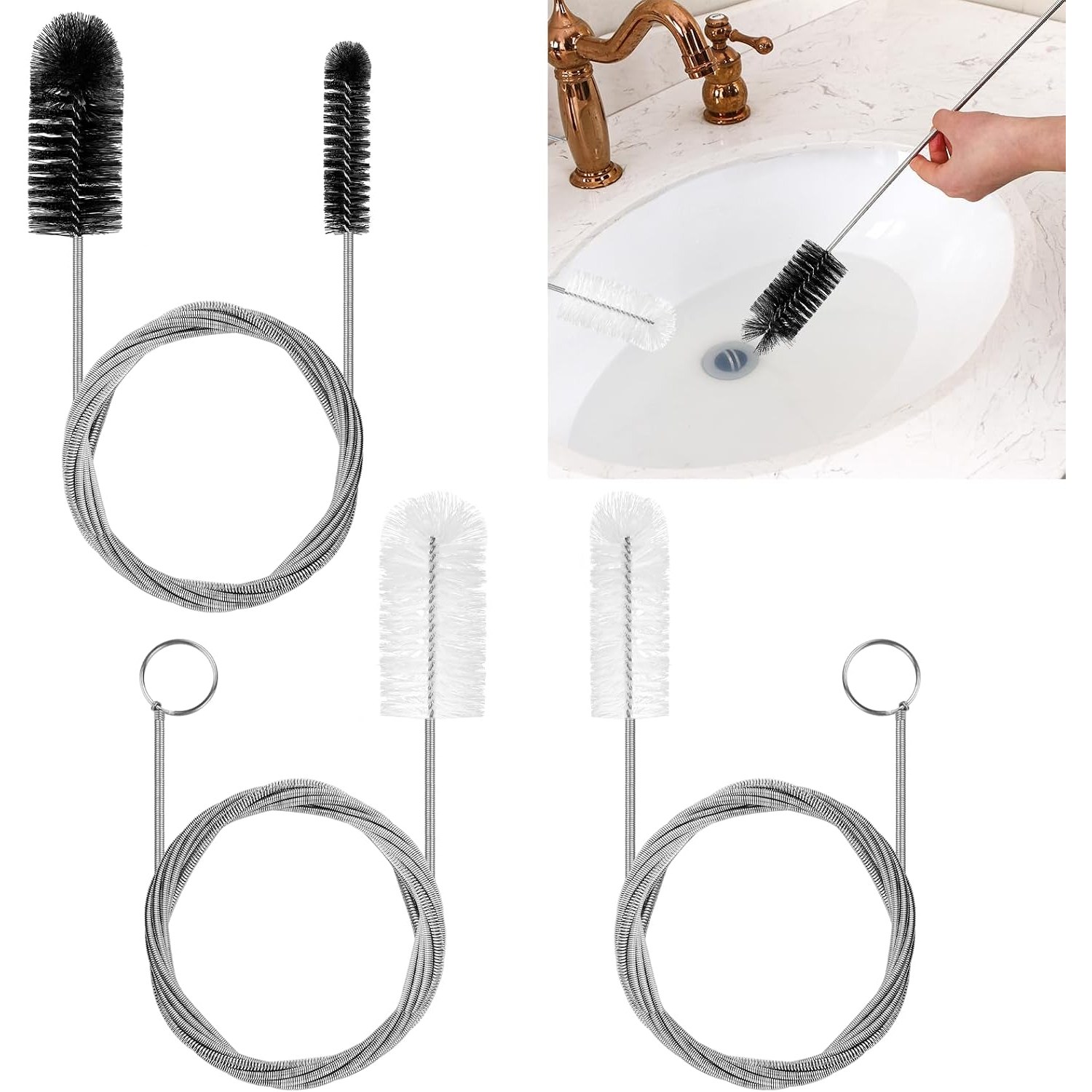 200cm Flexible Drain Cleaning Brush with Double Bristle Heads: image 5