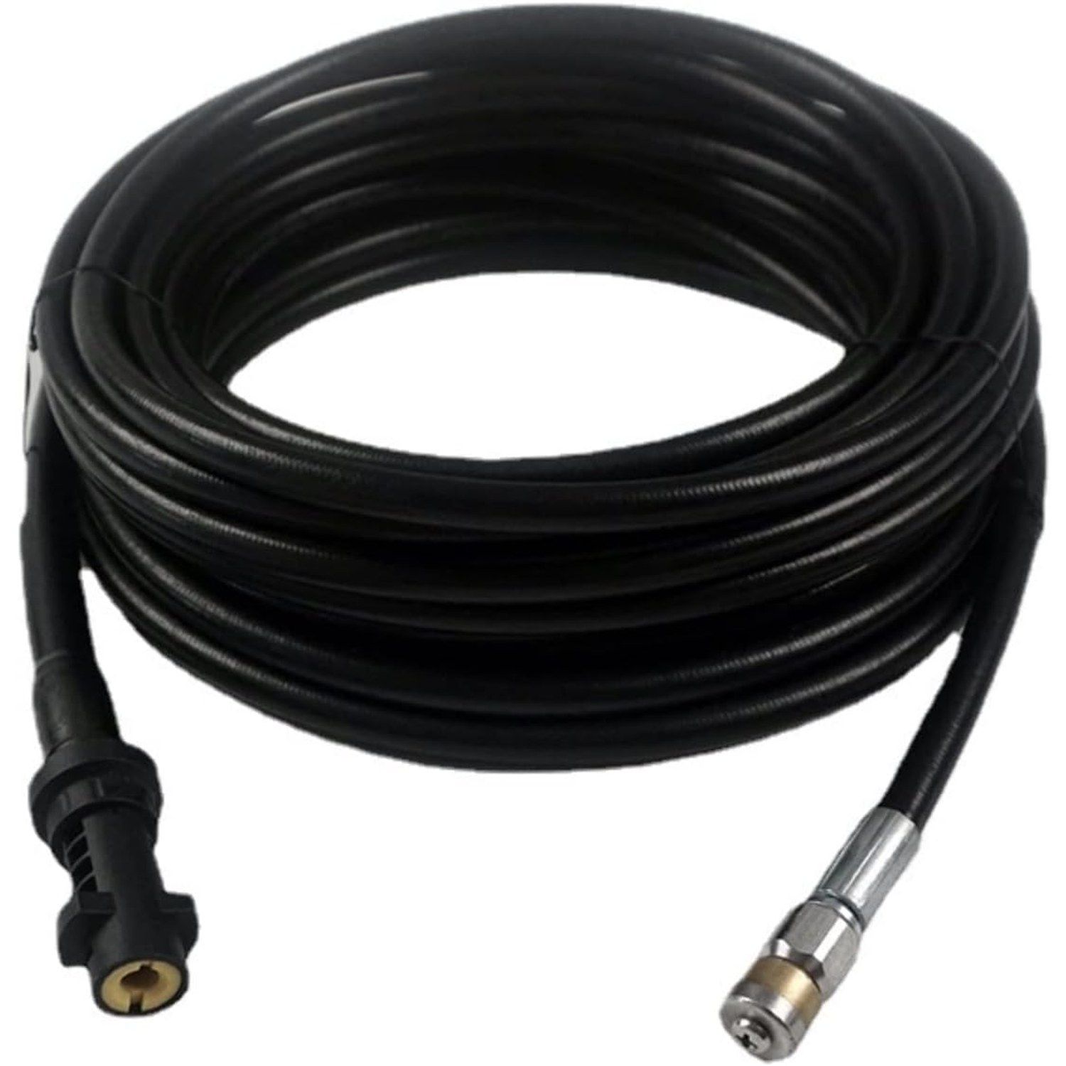 20m Pressure Washer Drain Jetter Hose Kit with Button Nose and Rotating Nozzles