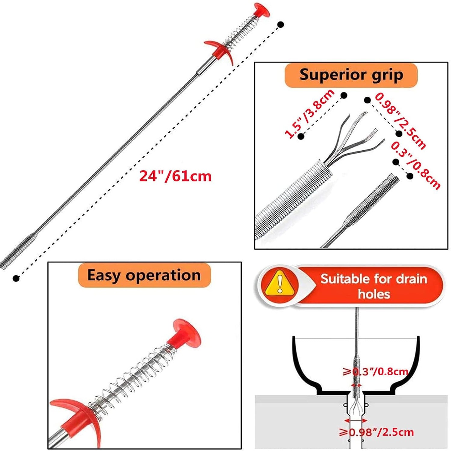 6 Piece Drain Unblocker Tool Kit: image 4