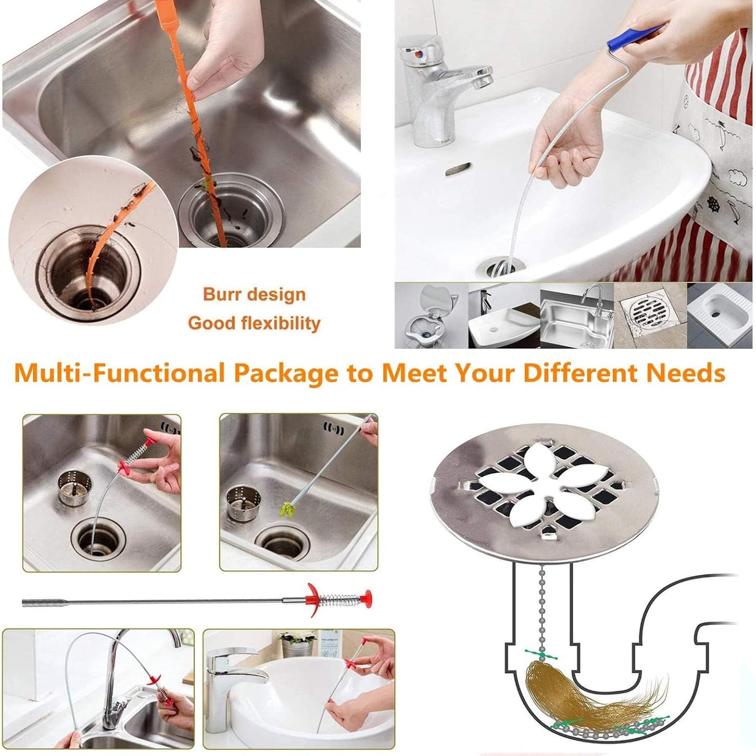 6 Piece Drain Unblocker Tool Kit: image 7