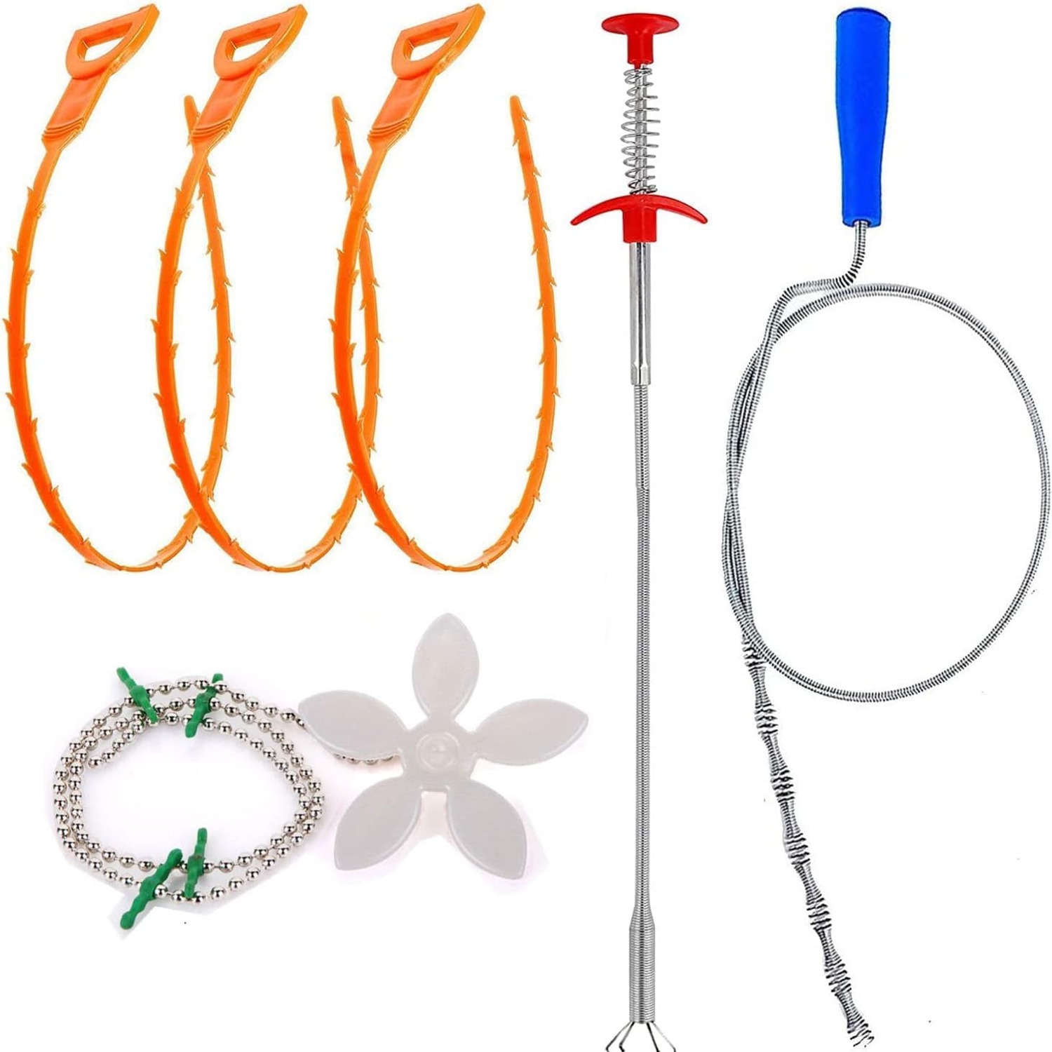 6 Piece Drain Unblocker Tool Kit