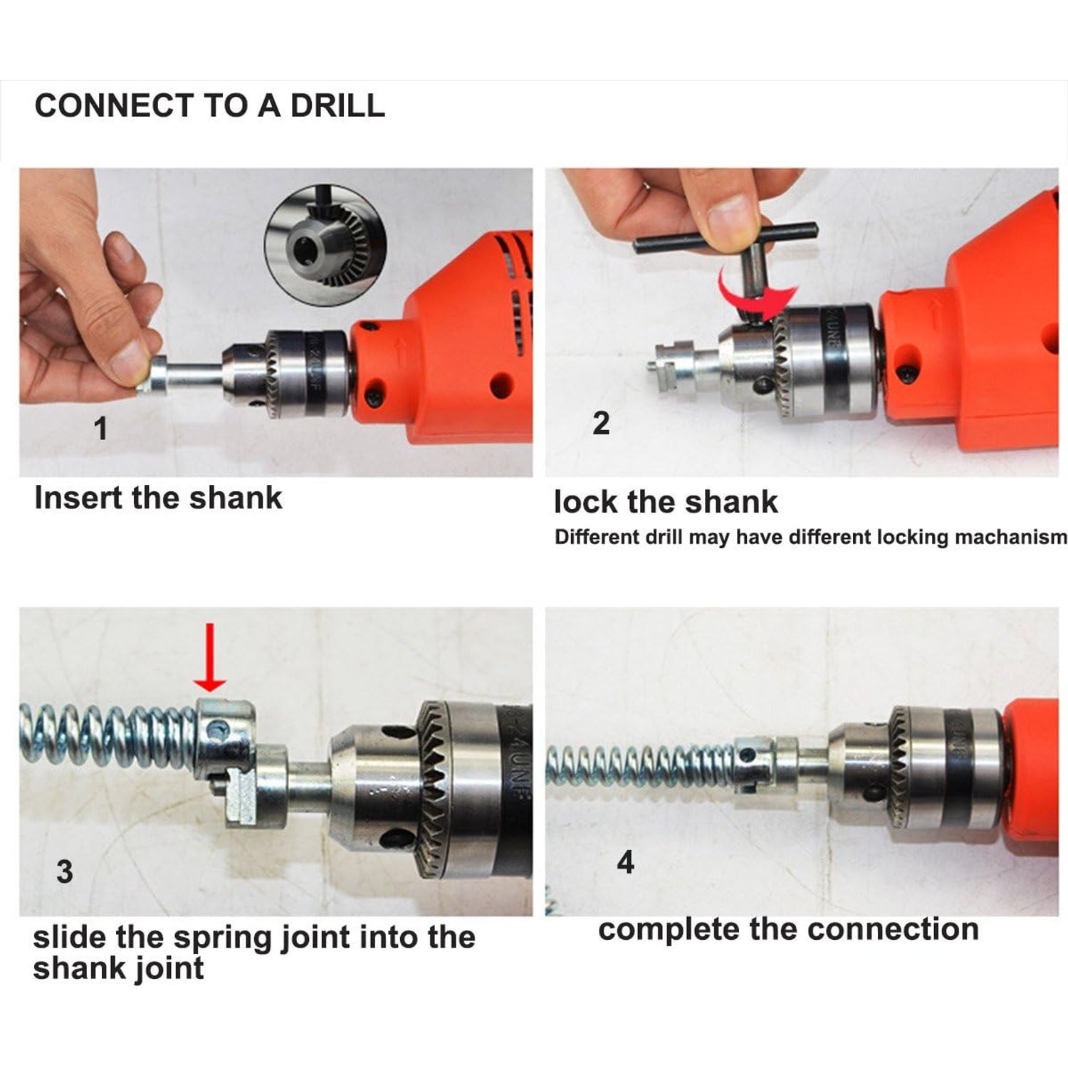12m Drill-Driven Drain Auger Kit with 6 Cutting Bits: image 2