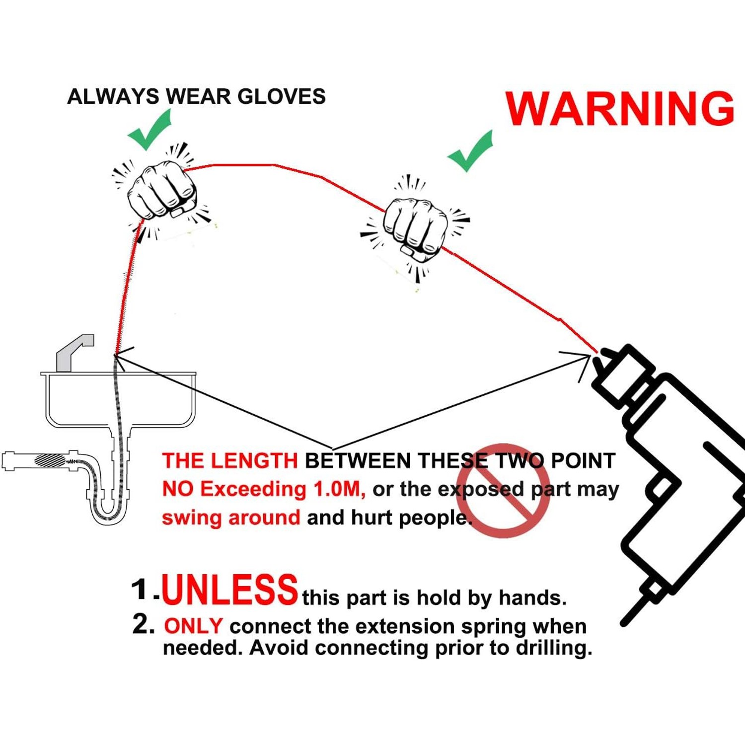 12m Drill-Driven Drain Auger Kit with 6 Cutting Bits: image 4