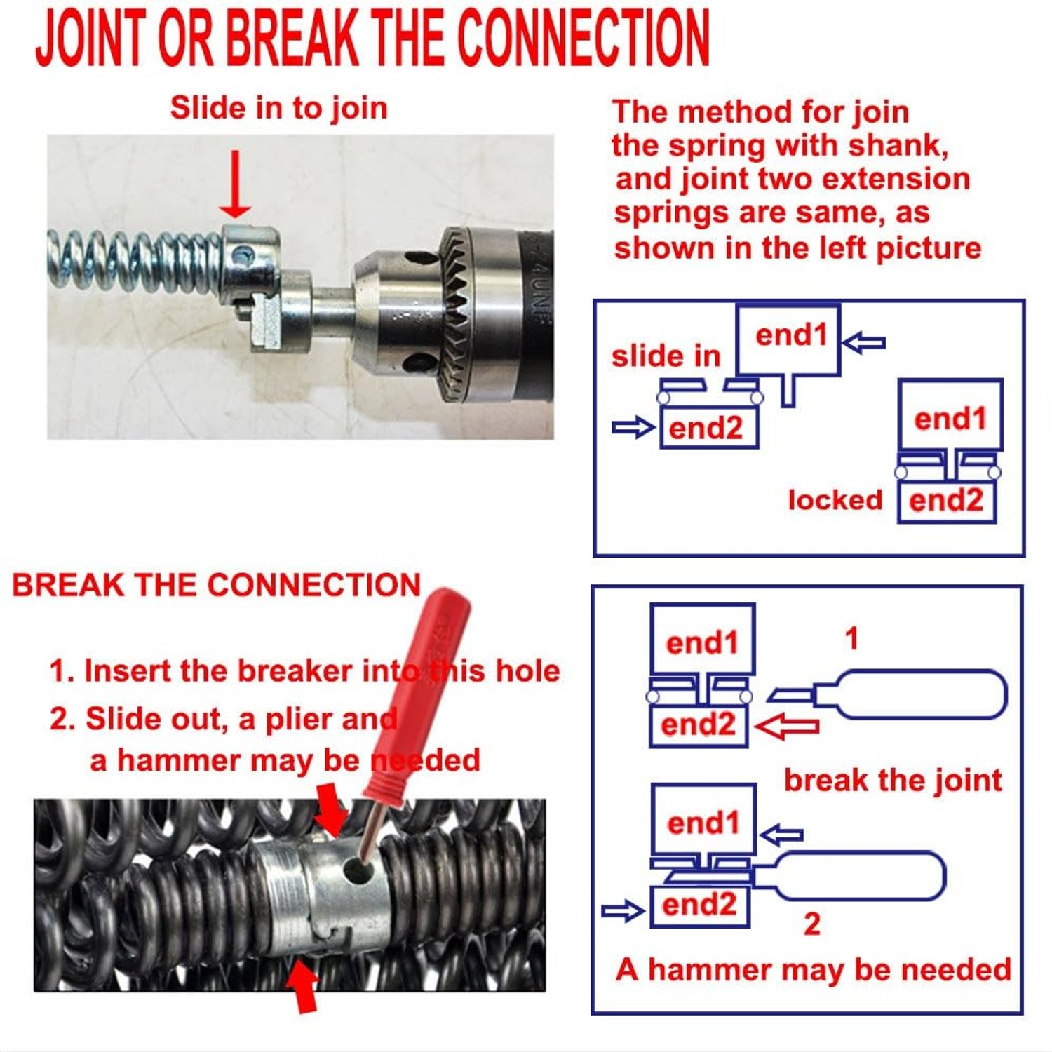 12m Drill-Driven Drain Auger Kit with 6 Cutting Bits: image 6