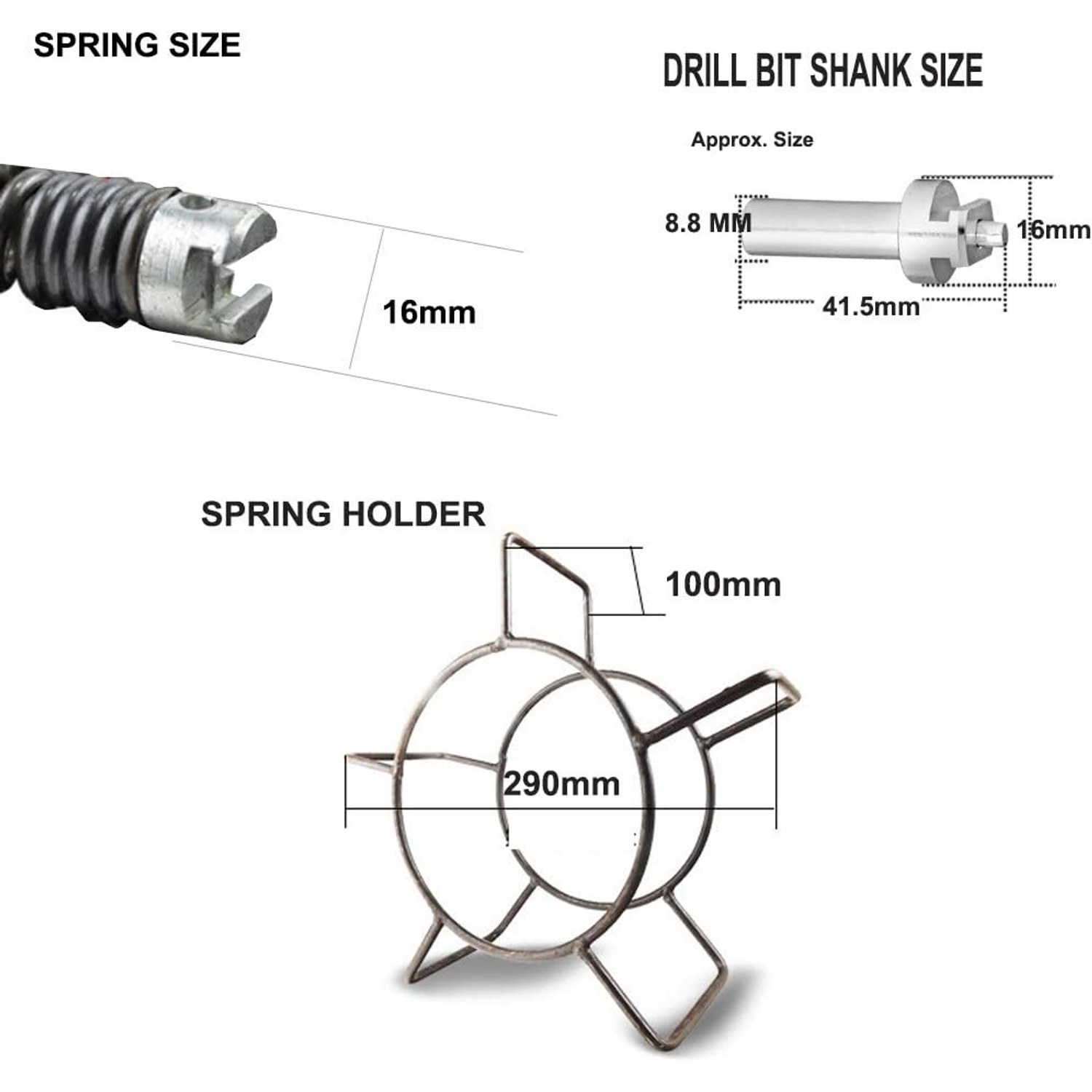 12m Drill-Driven Drain Auger Kit with 6 Cutting Bits: image 7