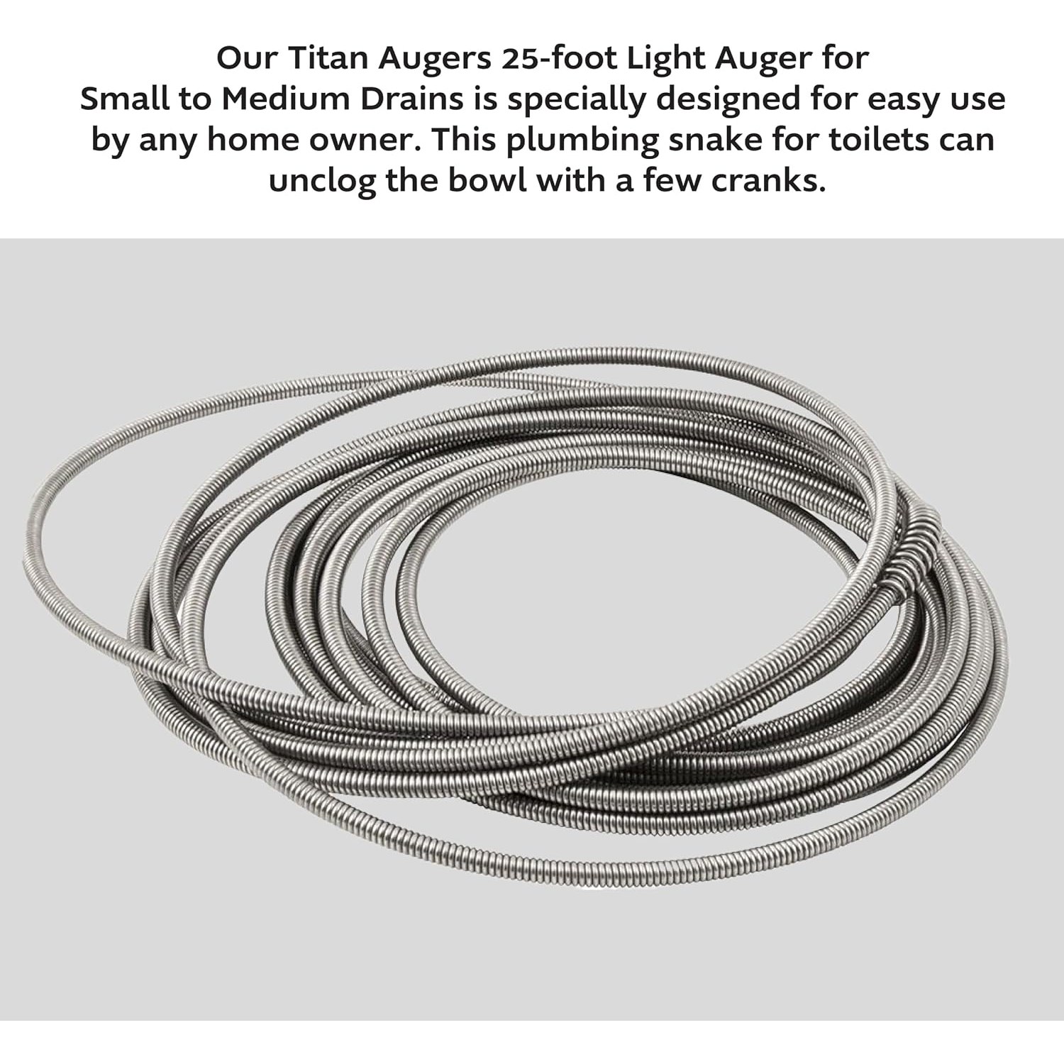 25 Foot Hand Drain Auger with Drum Handle