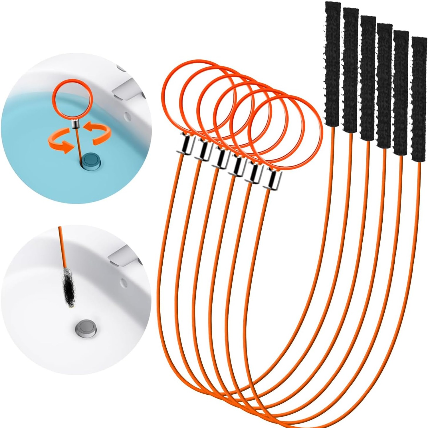 Nylon Coated Drain Snake 6 Pack