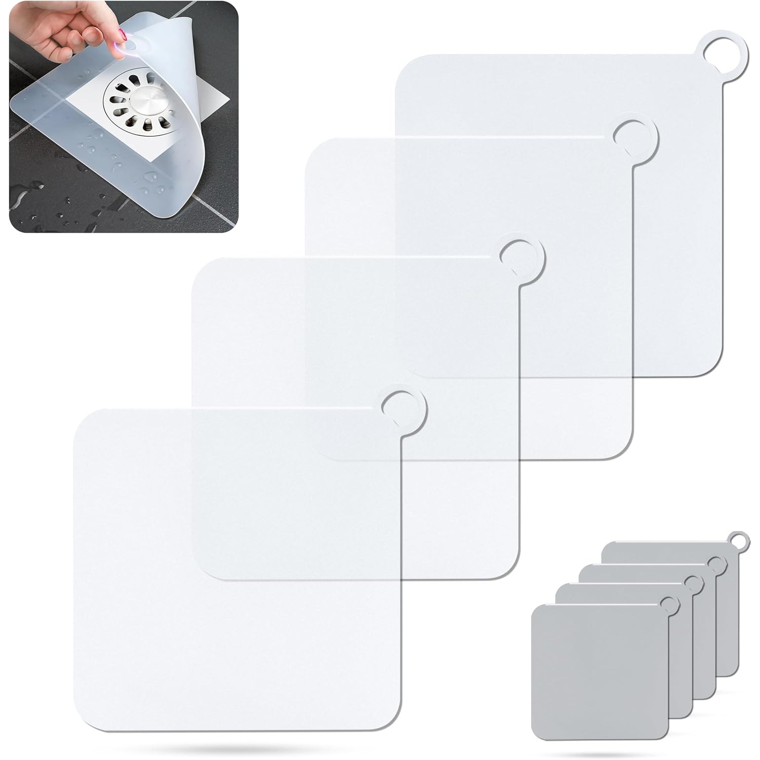 Silicone Drain Cover 15cm, 4 Pack