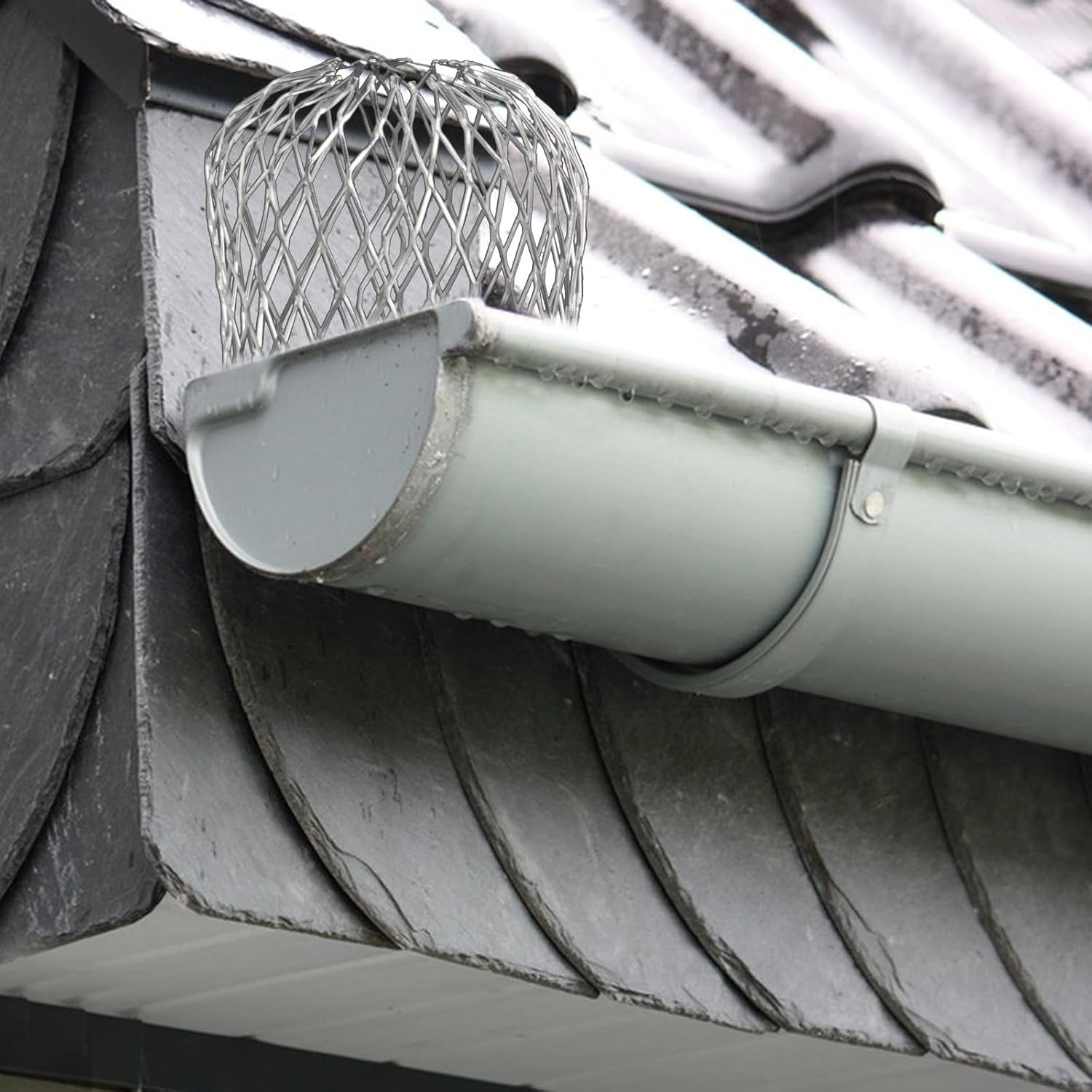 Aluminium Downpipe Leaf Guard 4 Pack