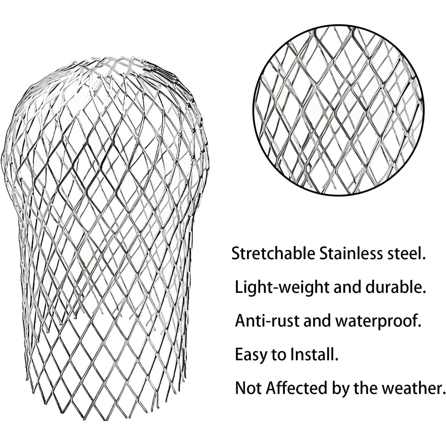 Aluminium Downpipe Leaf Guard 8 Pack