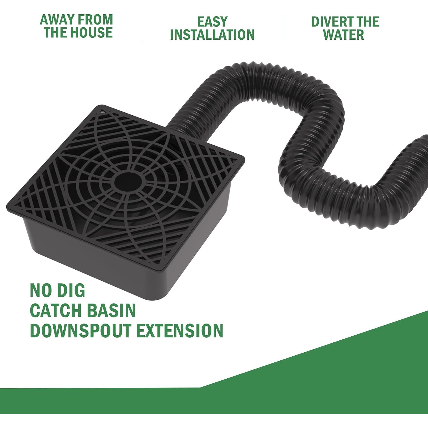 Downpipe Extension Kit with Catch Basin and Flexible Drain Pipe