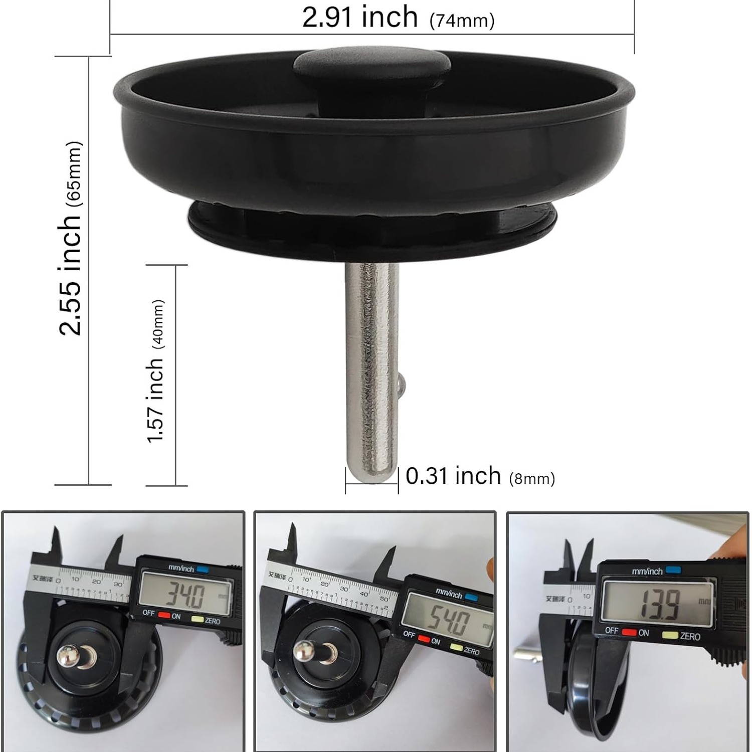 Matte Black Sink Basket Strainer and Stopper