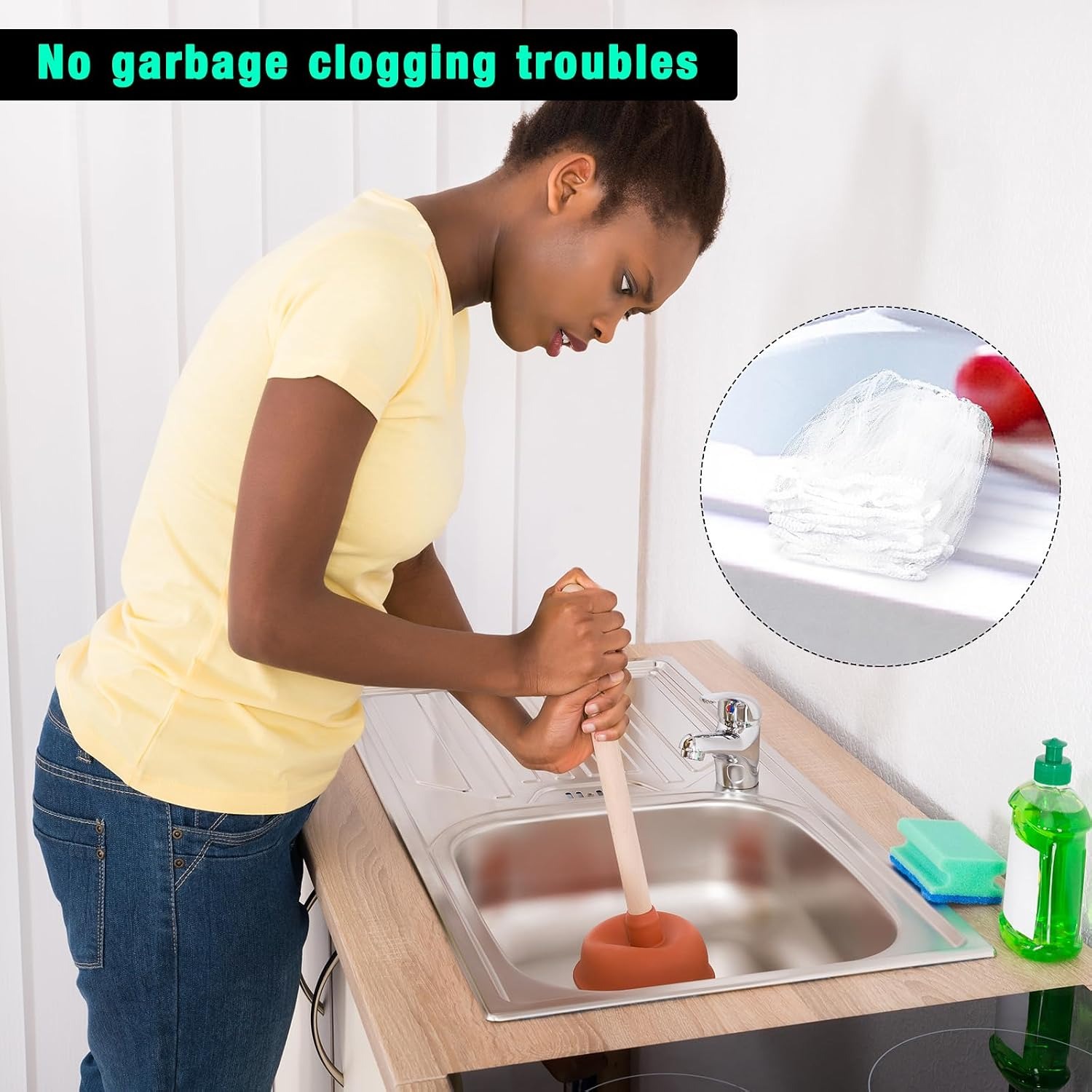 Disposable Sink Strainer Mesh Bags, 300 Pack