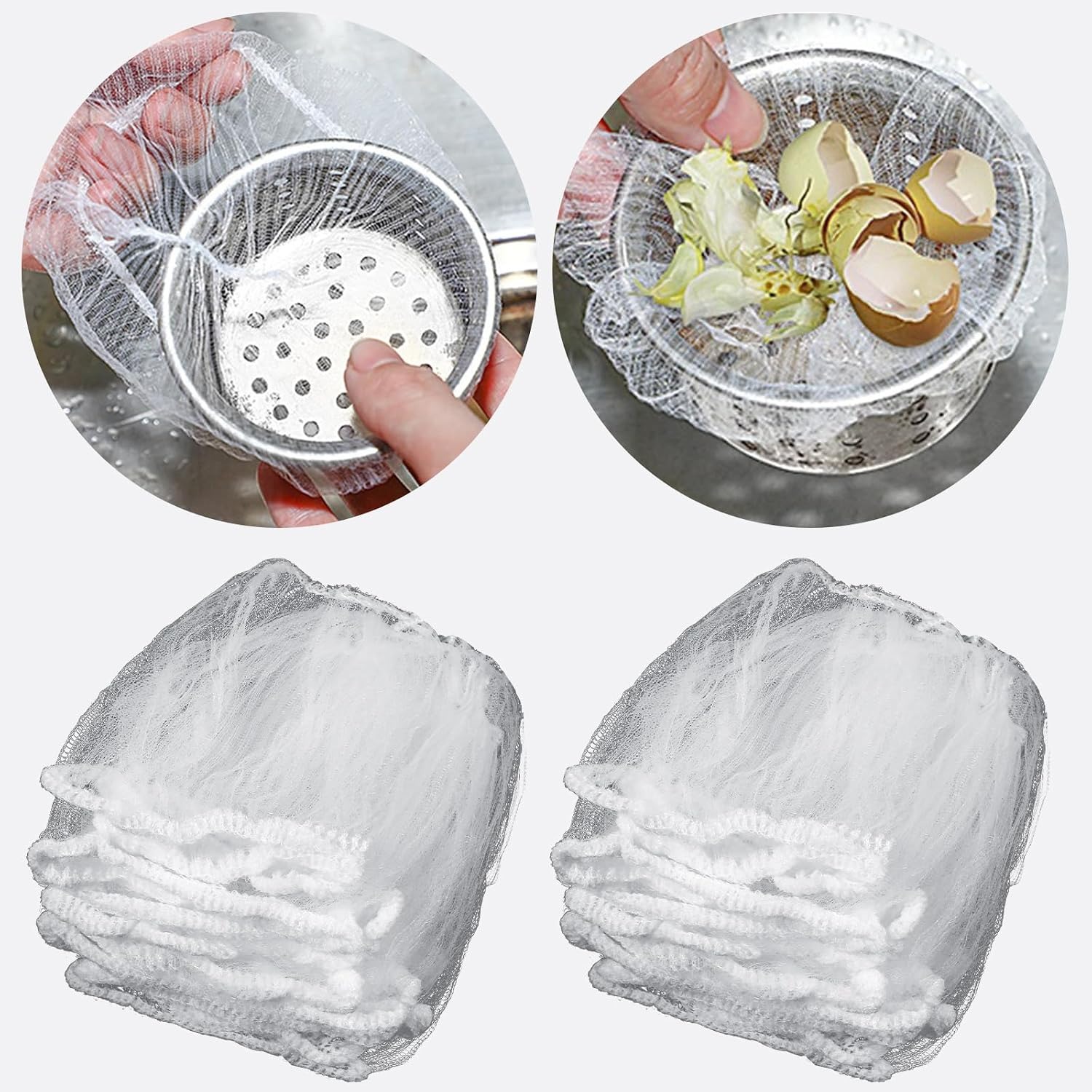 Disposable Sink Strainer Mesh Bags, 300 Pack