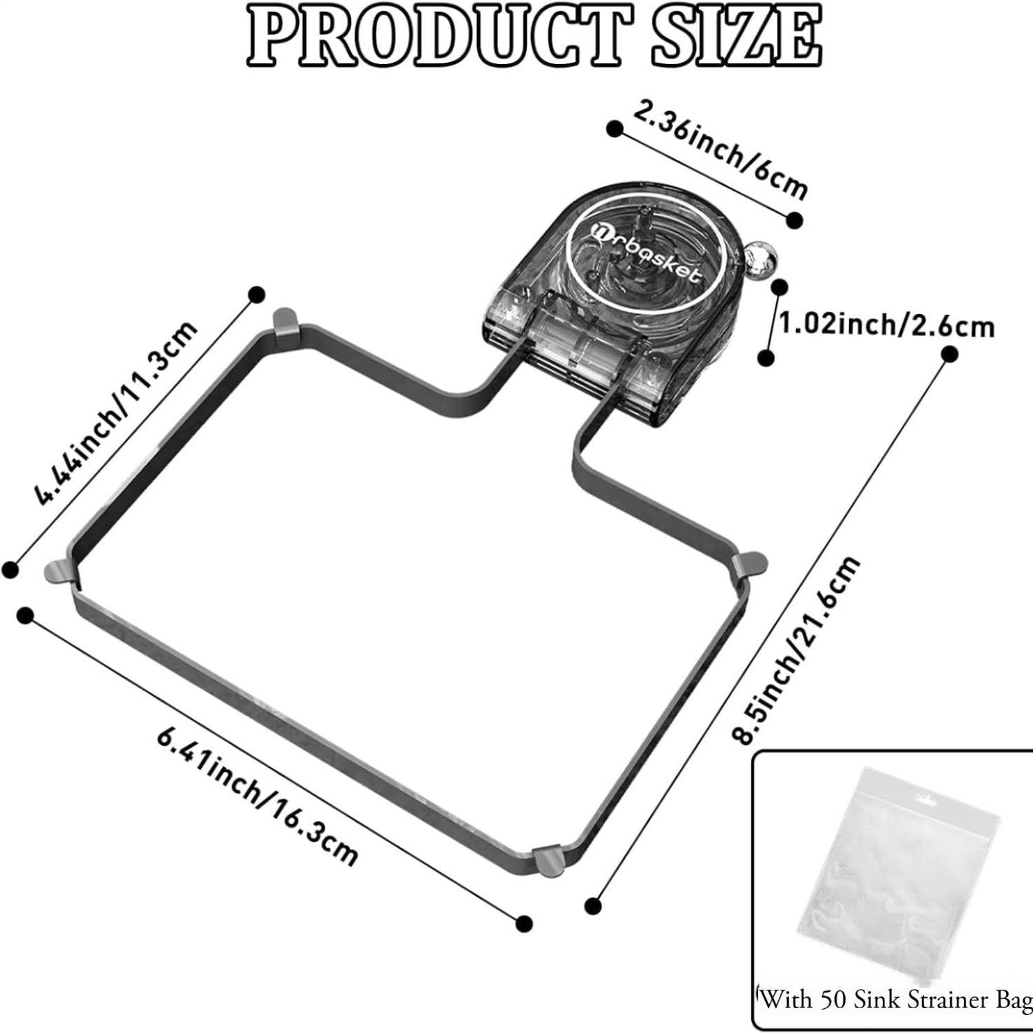 Folding Sink Strainer Holder with Mesh Bags