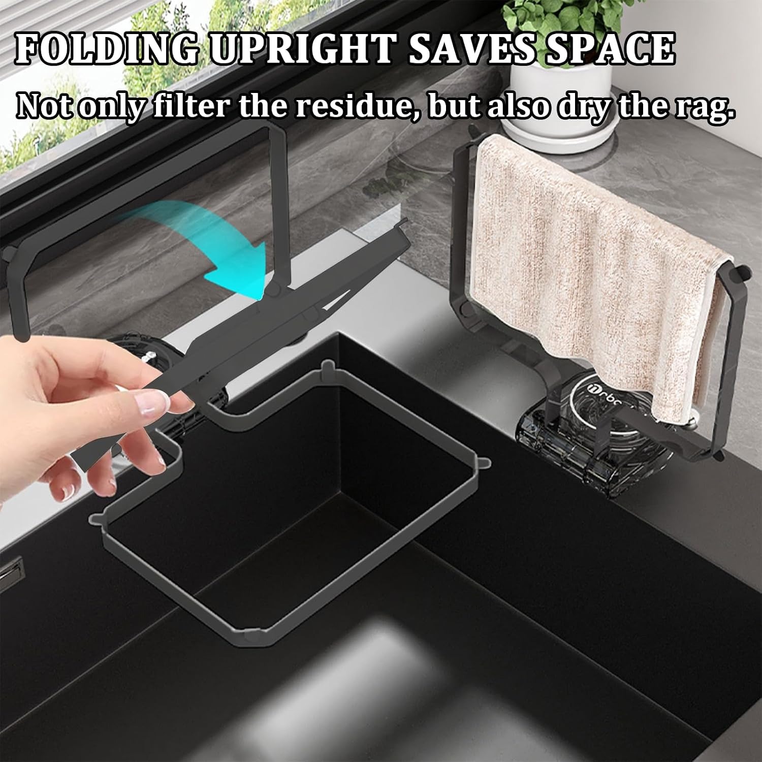 Folding Sink Strainer Holder with Mesh Bags: image 8