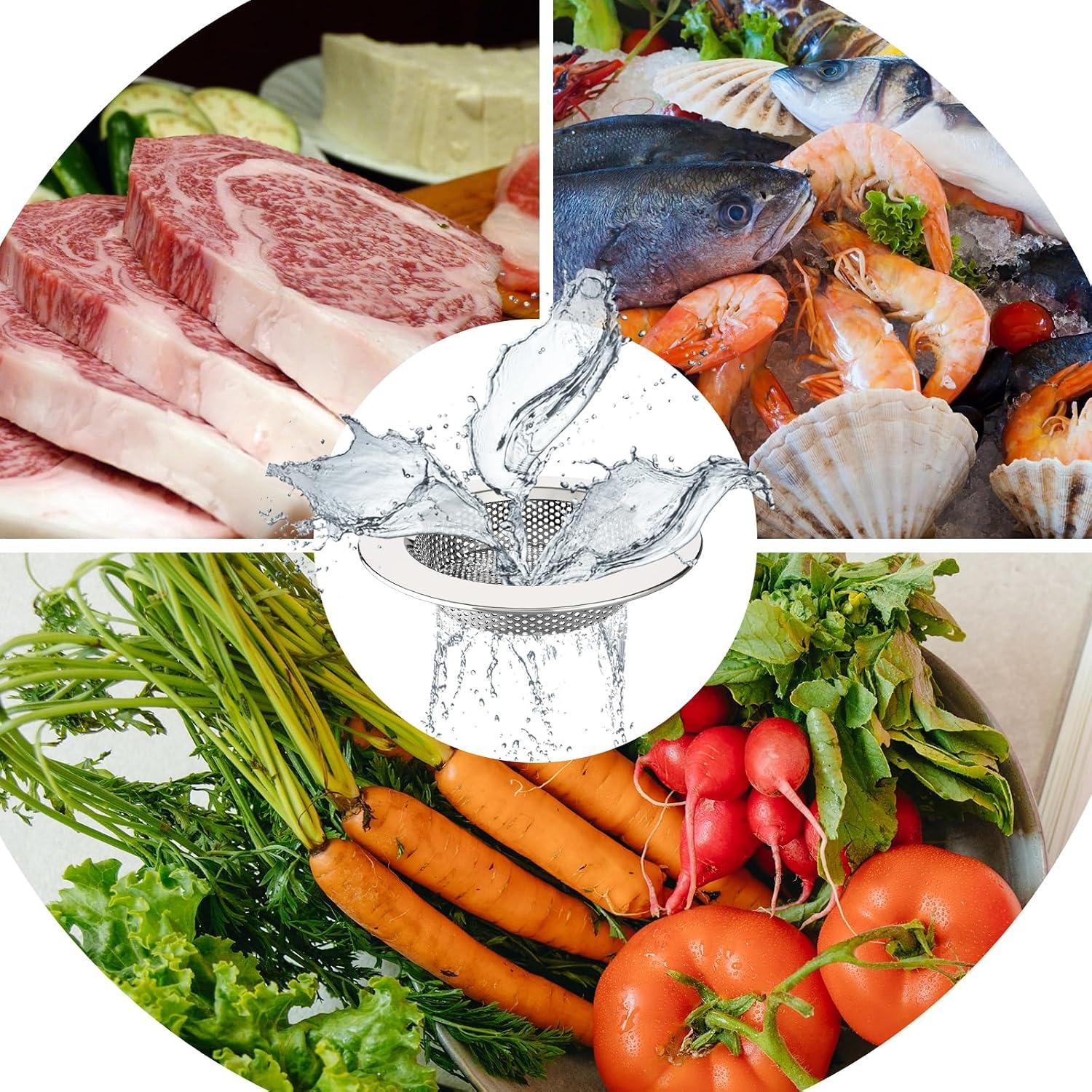 Stainless Steel Sink Strainer 3 Pack