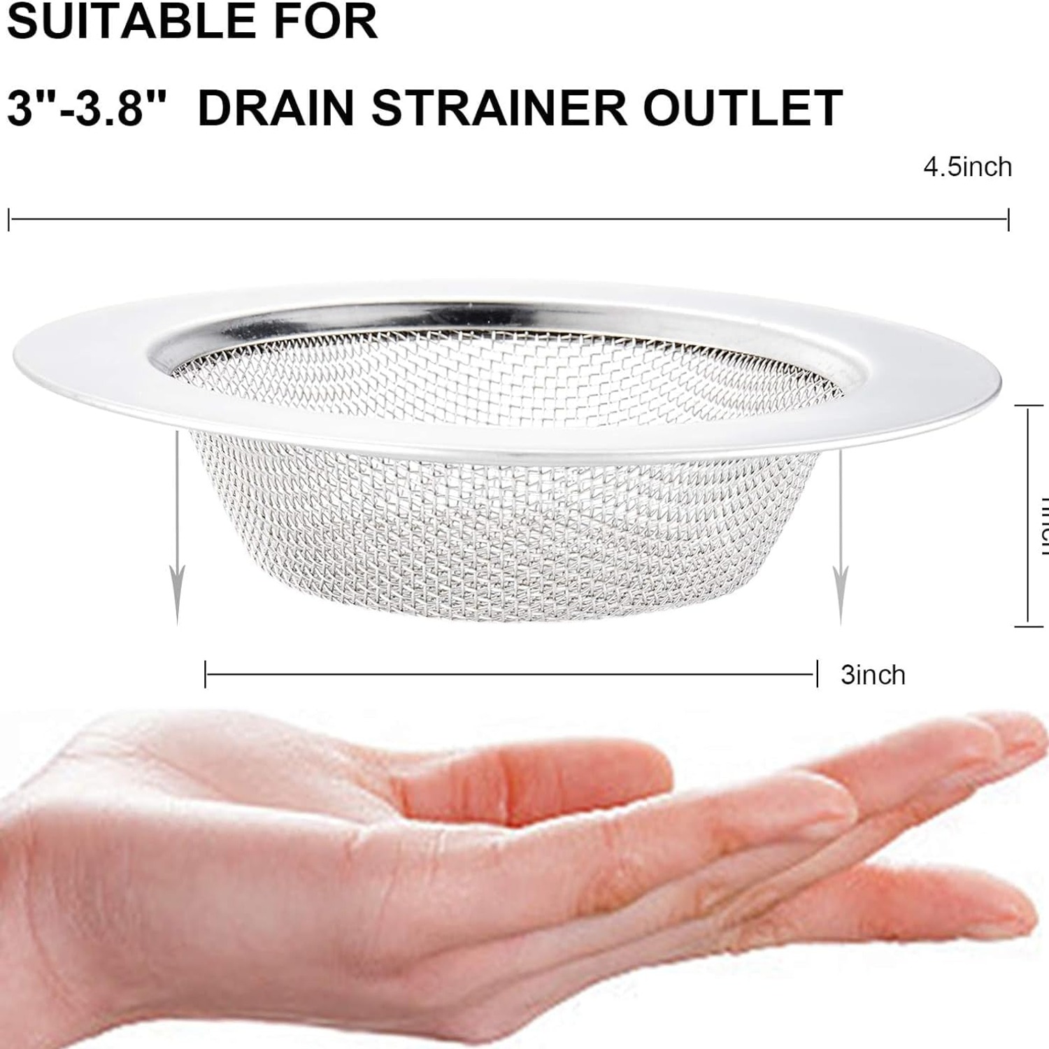Wide Rim Kitchen Sink Strainer 2 Pack