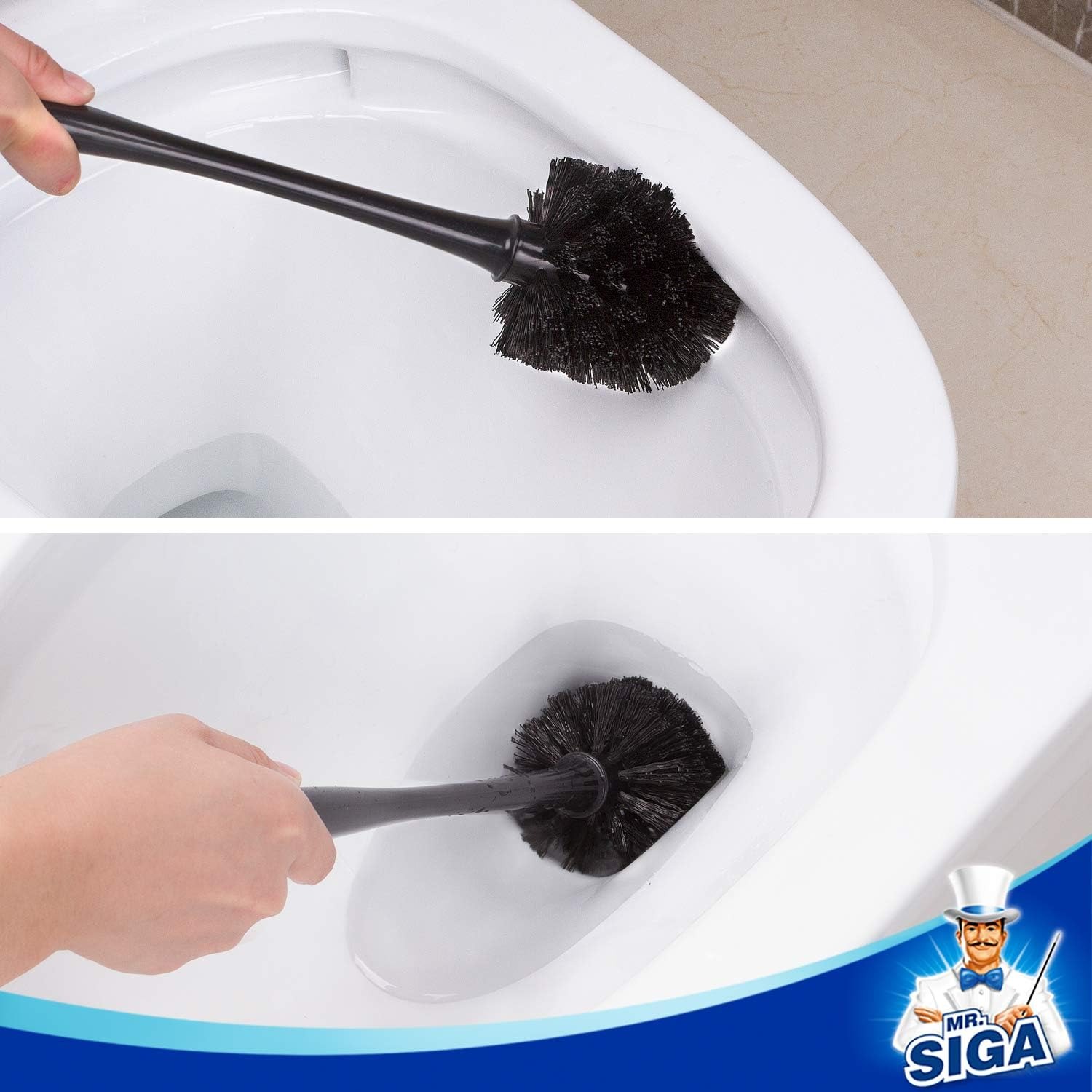 Toilet Plunger and Brush Combo with Two-Compartment Caddy