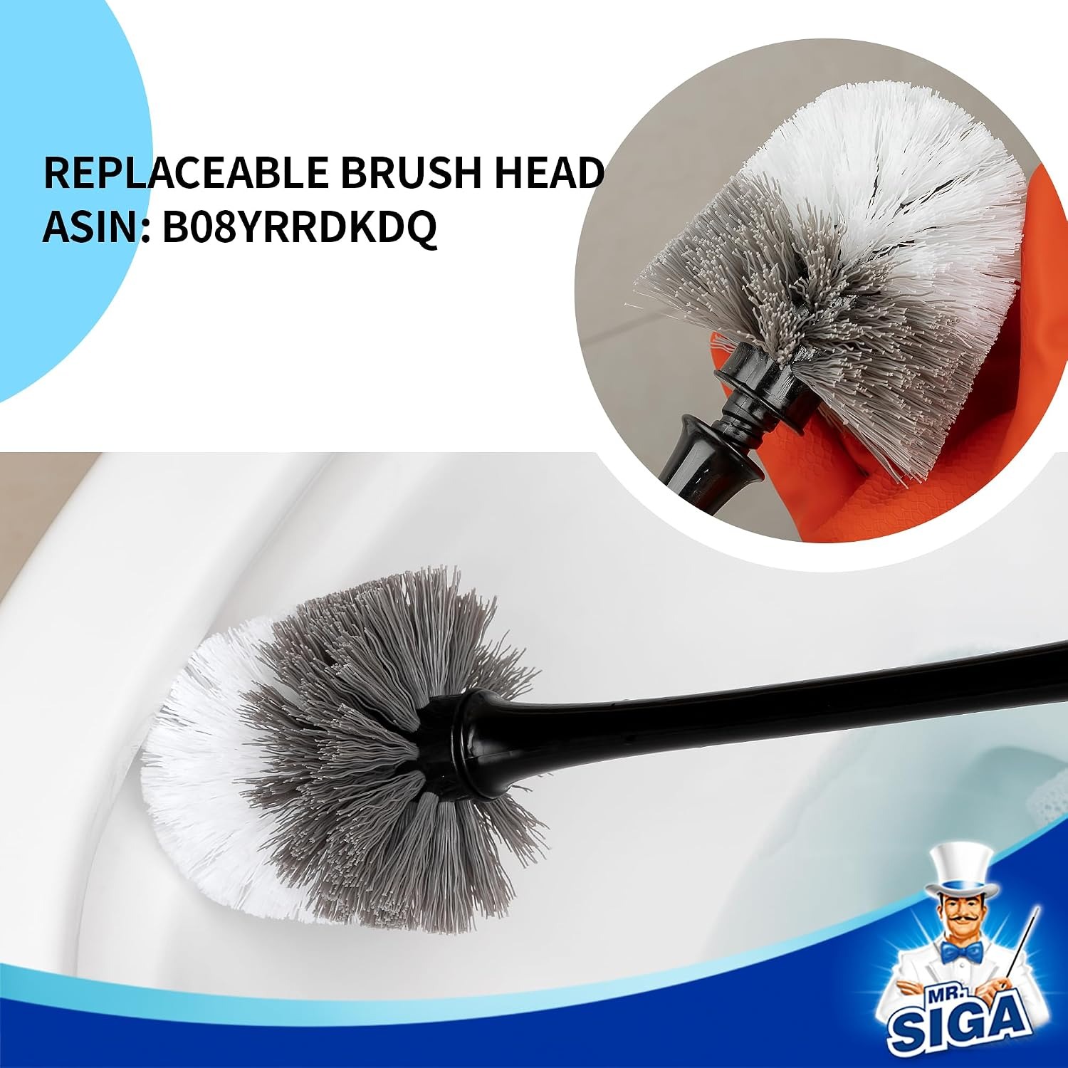 Toilet Plunger and Brush Set with Two-Compartment Holder