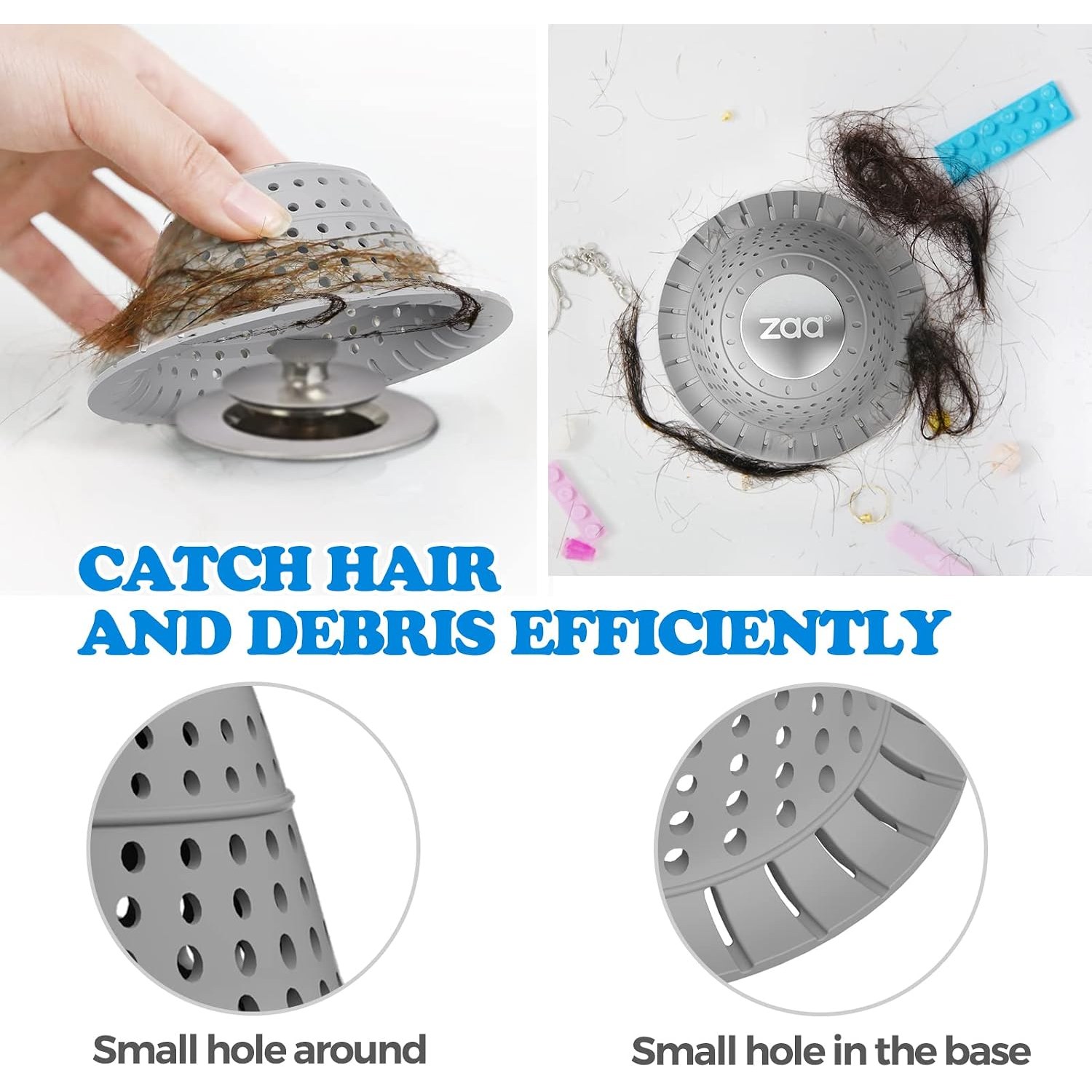 Collapsible Silicone Bath Hair Catcher