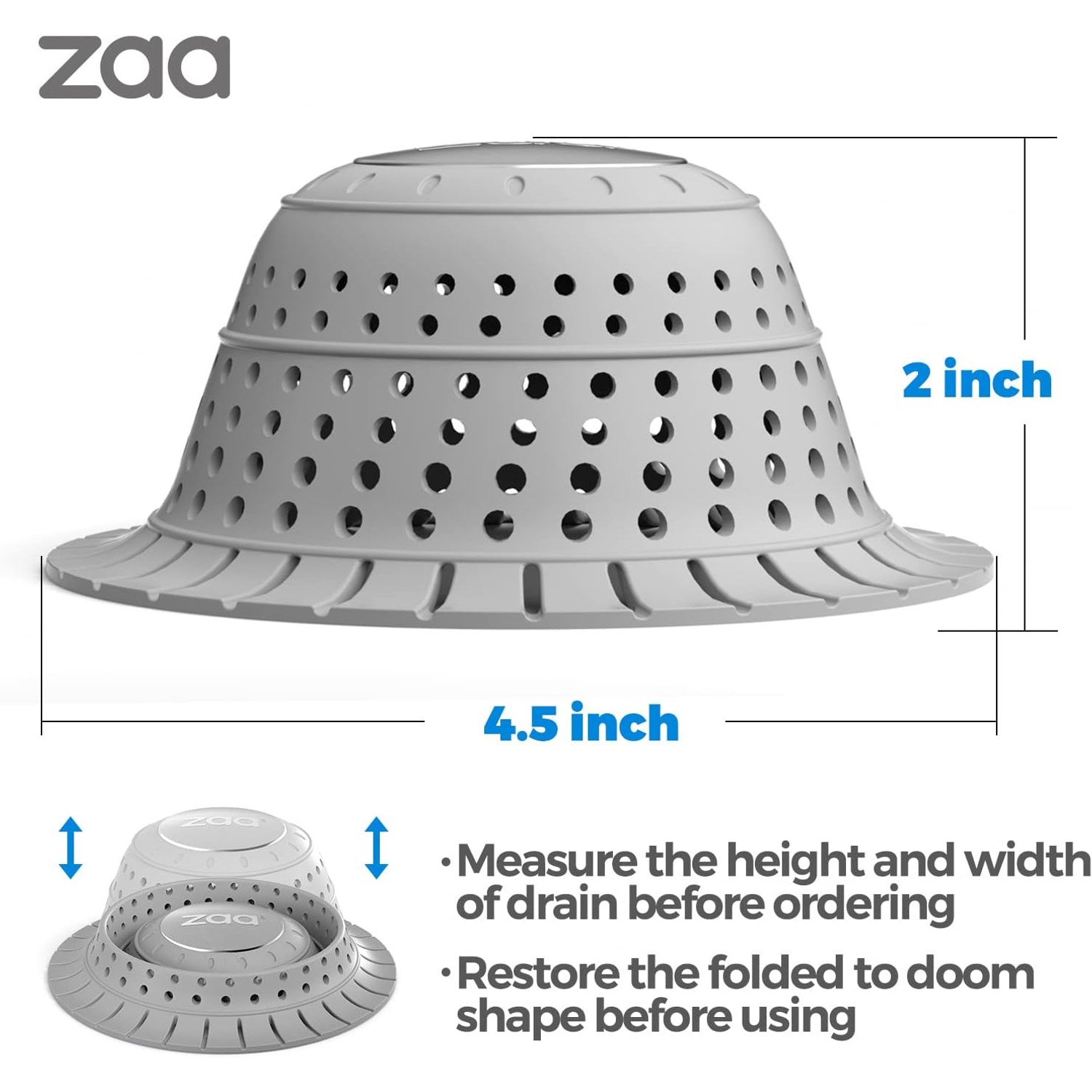 Collapsible Silicone Bath Hair Catcher