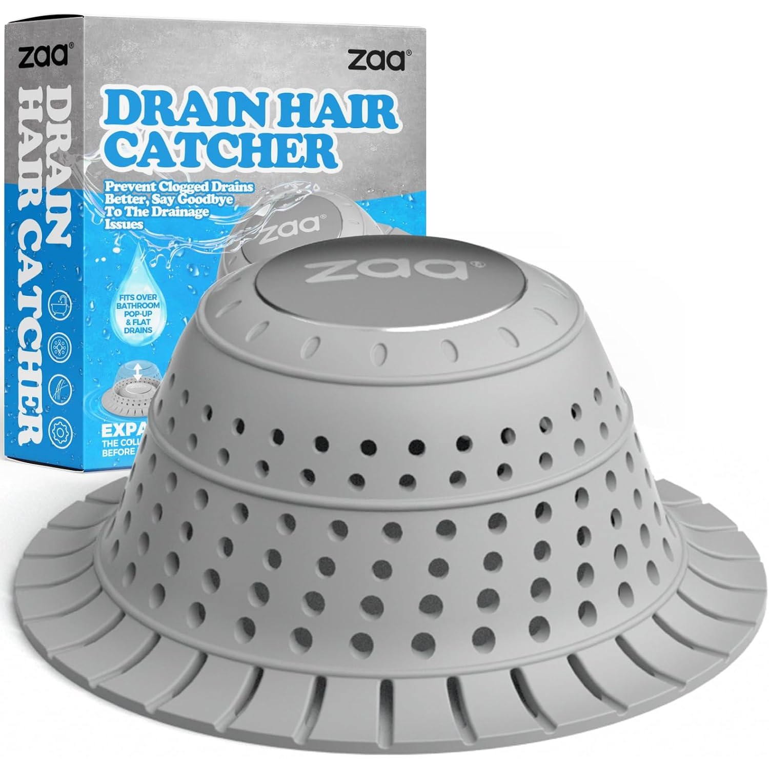 Collapsible Silicone Bath Hair Catcher
