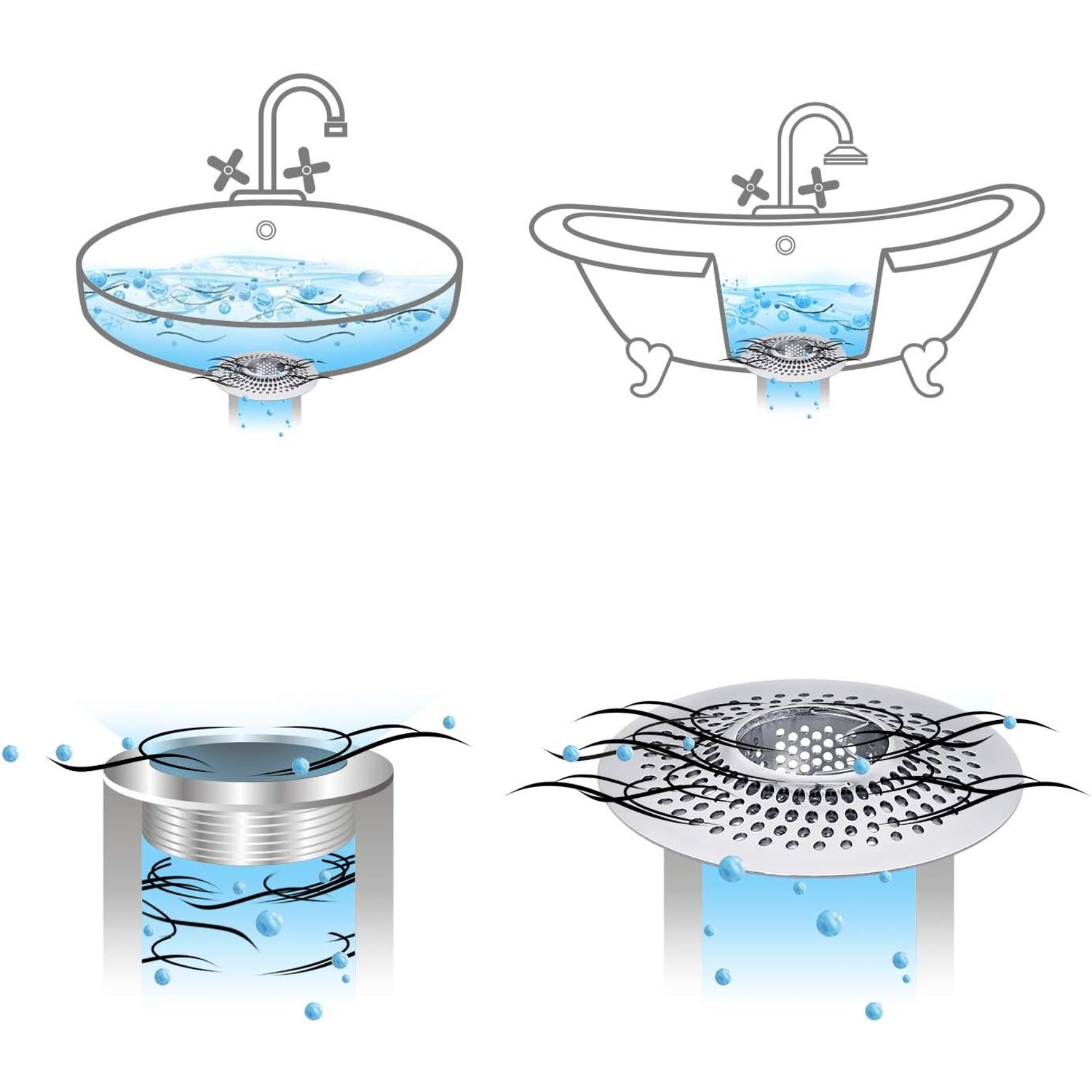 Stainless Steel Shower Drain Hair Catcher