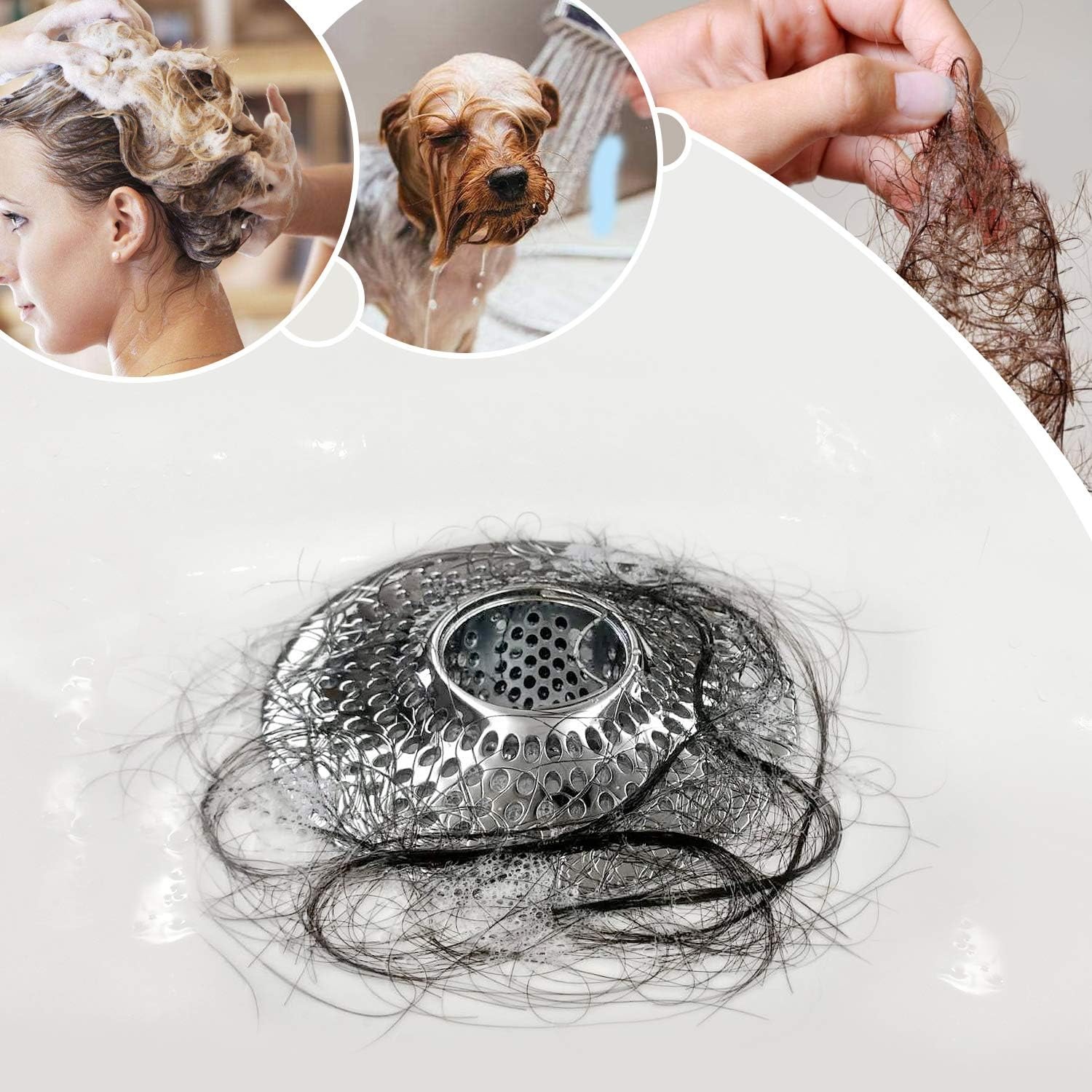Stainless Steel Shower Drain Hair Catcher