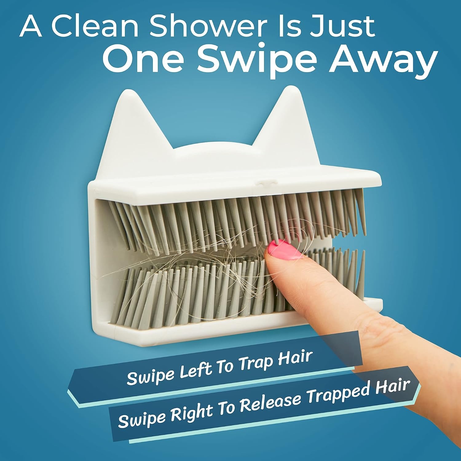 Shower Cat Wall Mounted Shower Hair Catcher