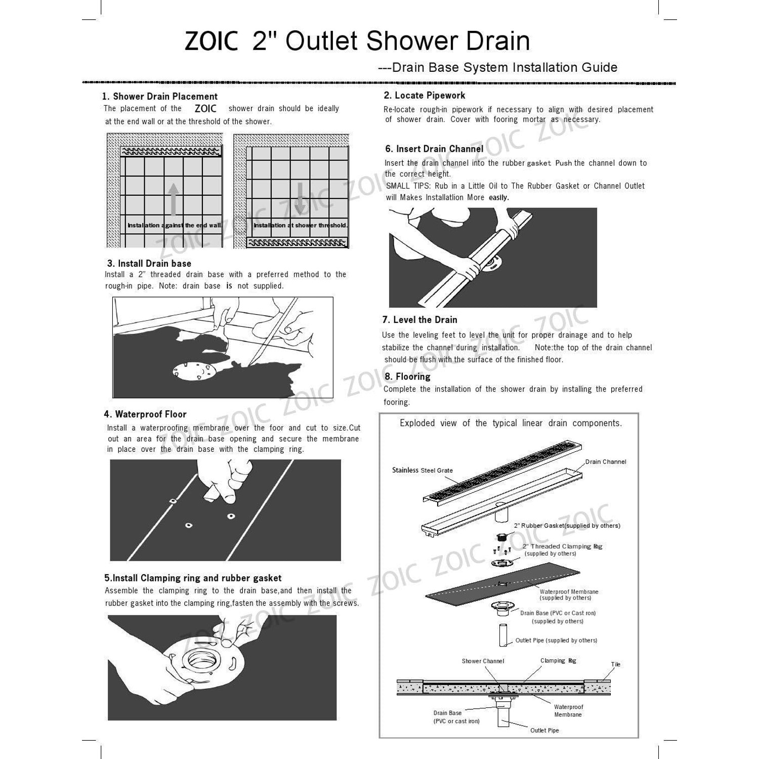 900mm Linear Tile Insert Shower Grate: image 3