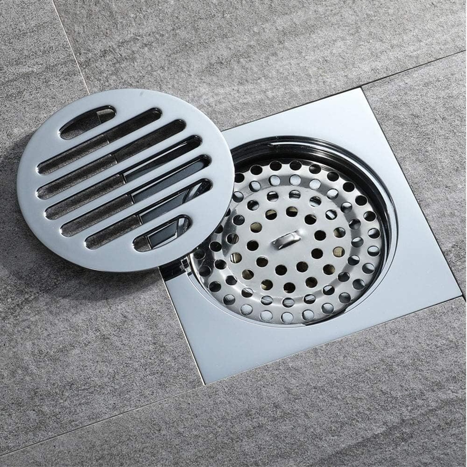 Tile Insert Floor Drain with Removable Strainer