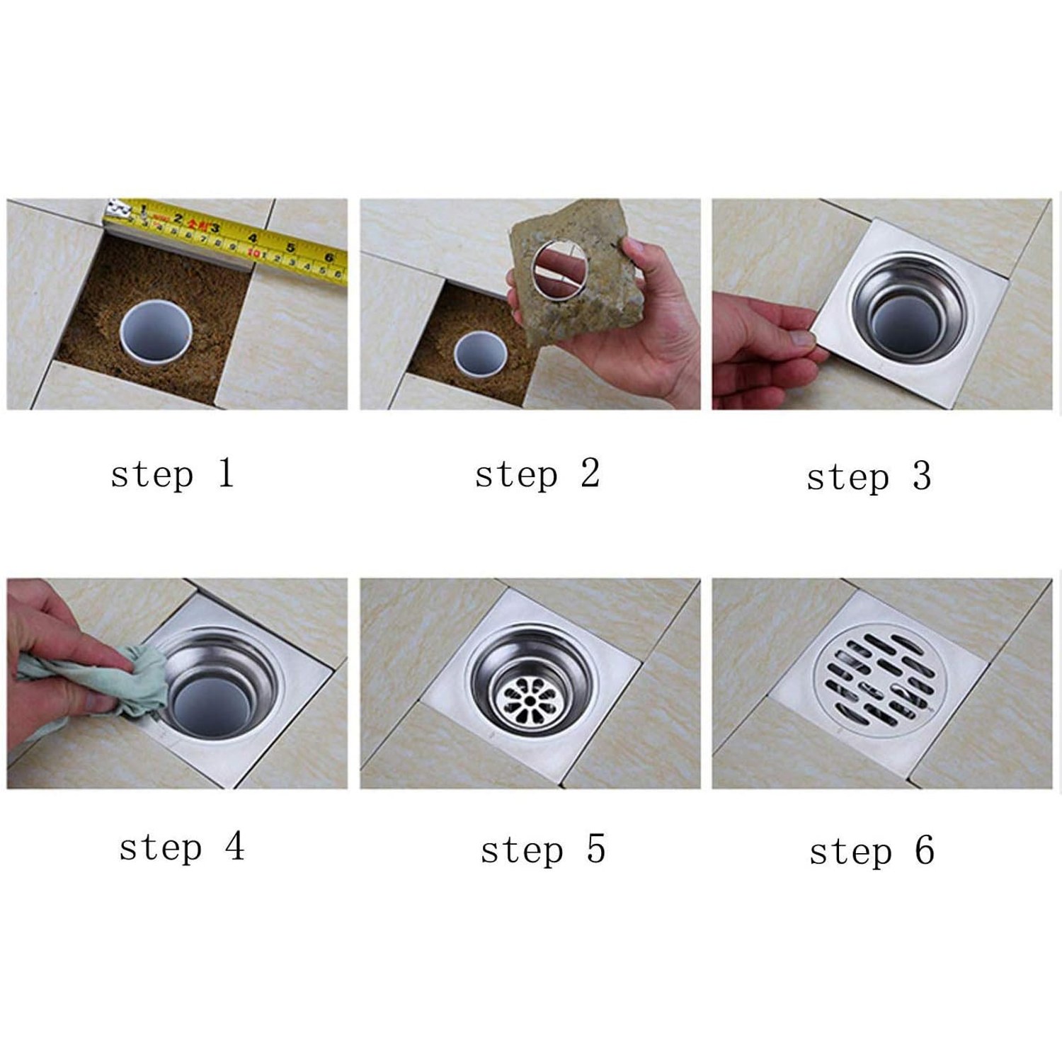 Tile Insert Floor Drain with Removable Strainer: image 8