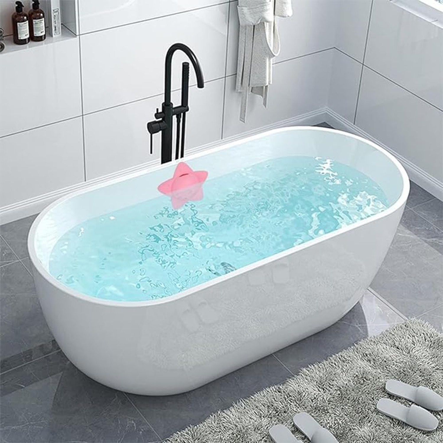 Silicone Bath Overflow Drain Cover with Suction Cups