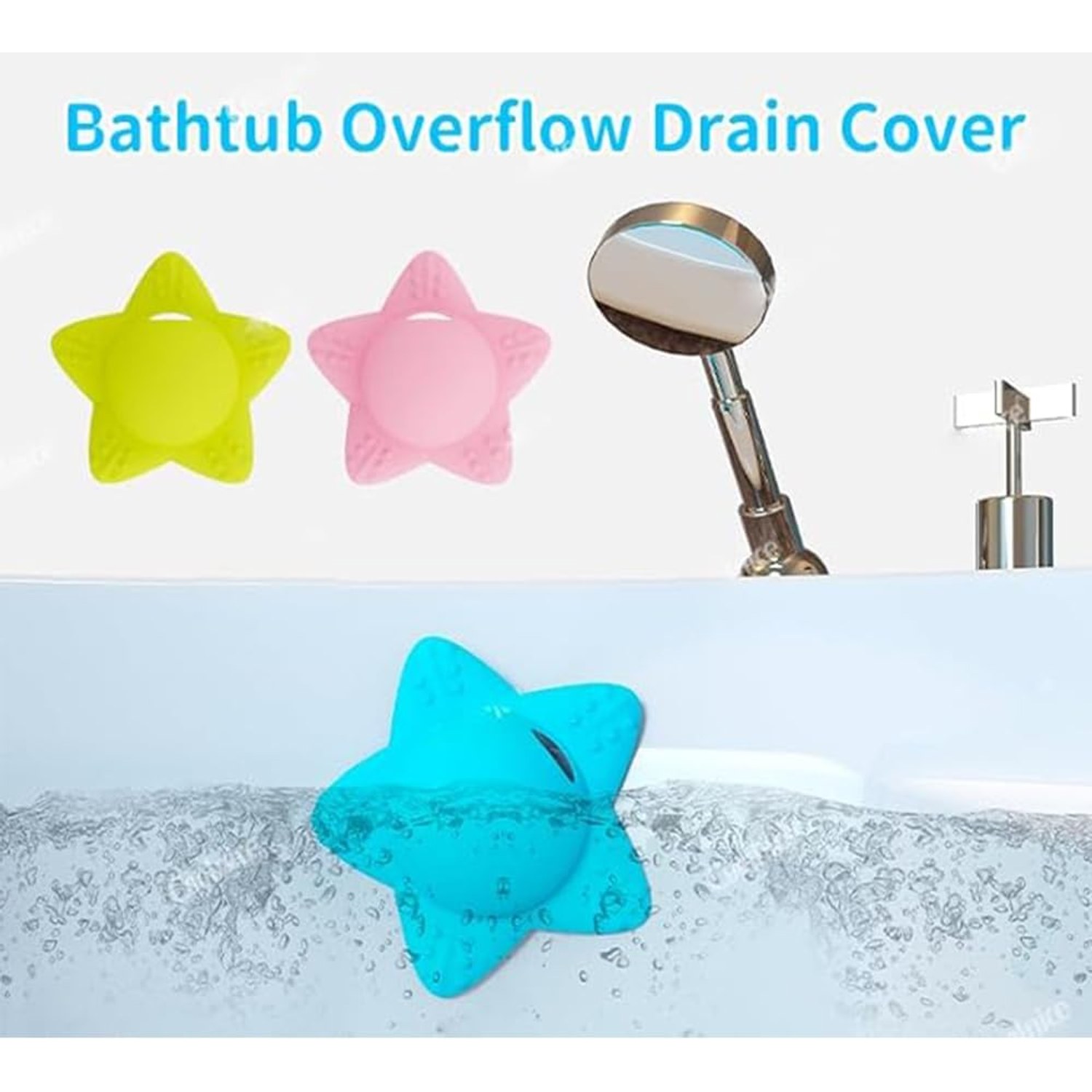 Silicone Bath Overflow Drain Cover with Suction Cups