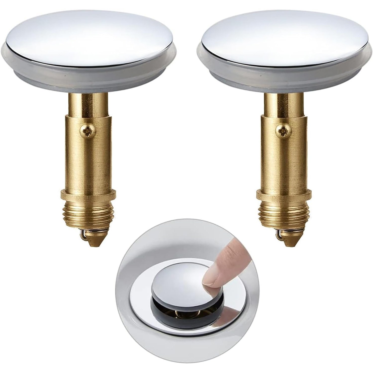 Pop Up Basin Plug 38mm Click Clack Sink Stopper (2 Pack)