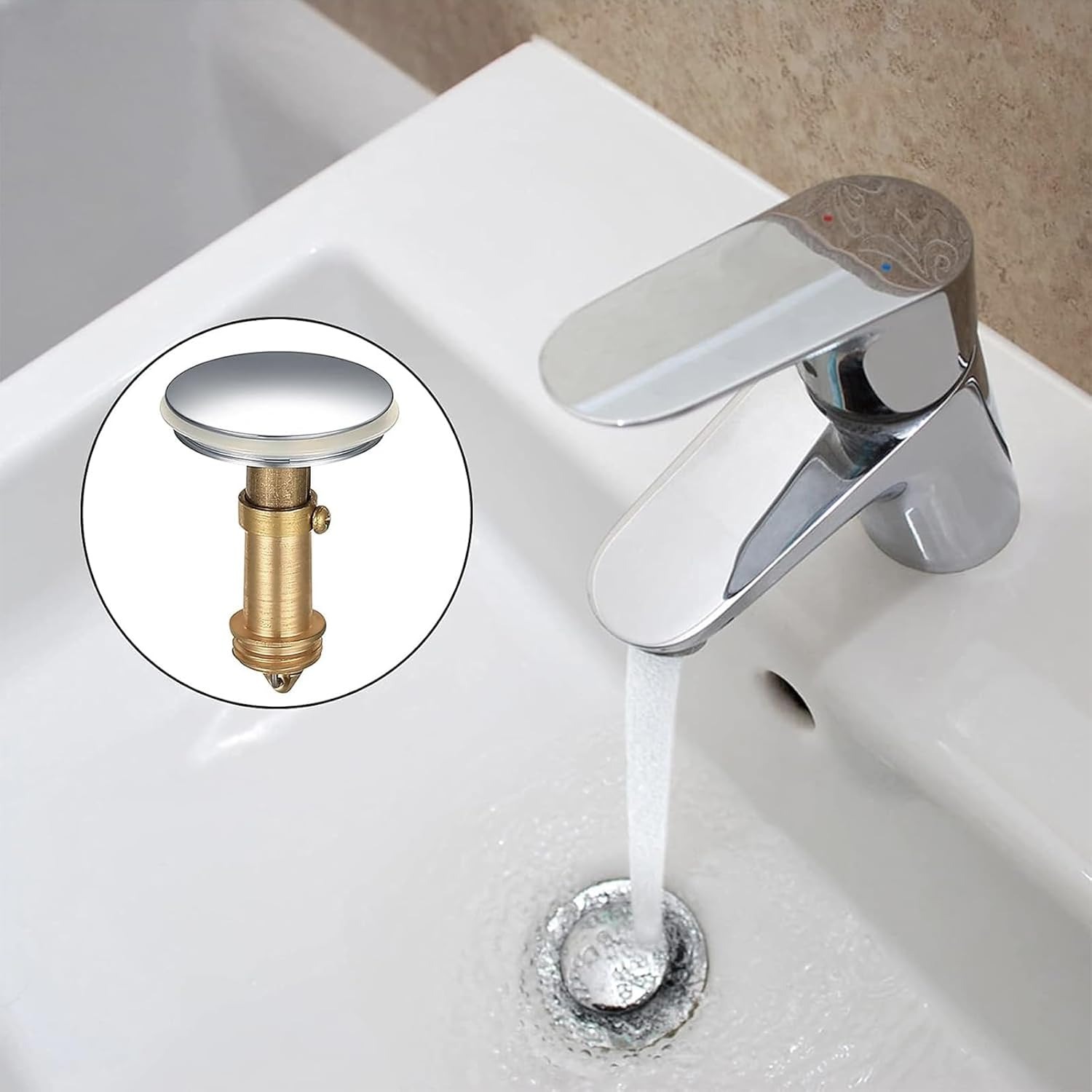 Pop Up Basin Plug 38mm Click Clack Sink Stopper (2 Pack): image 2