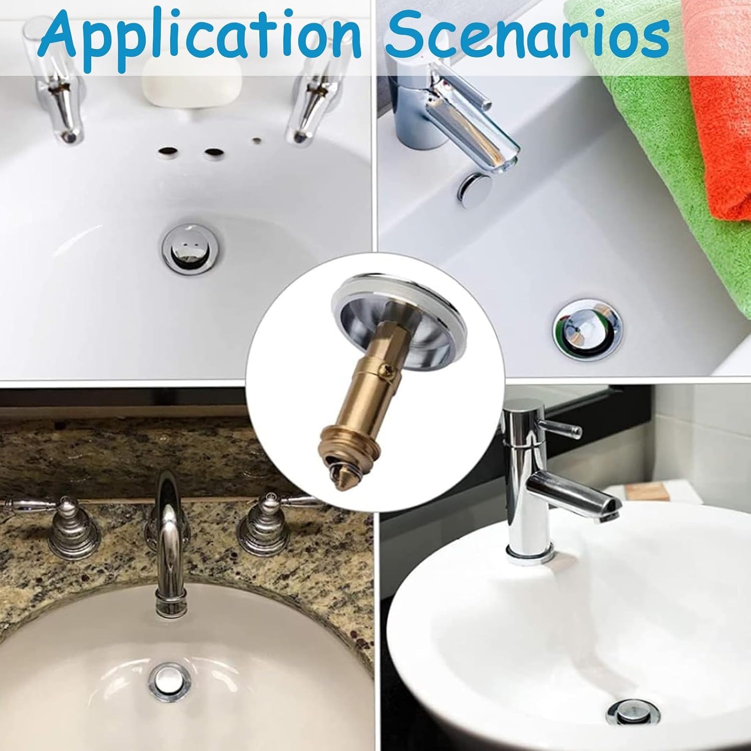 Pop Up Basin Plug 38mm Click Clack Sink Stopper (2 Pack): image 6