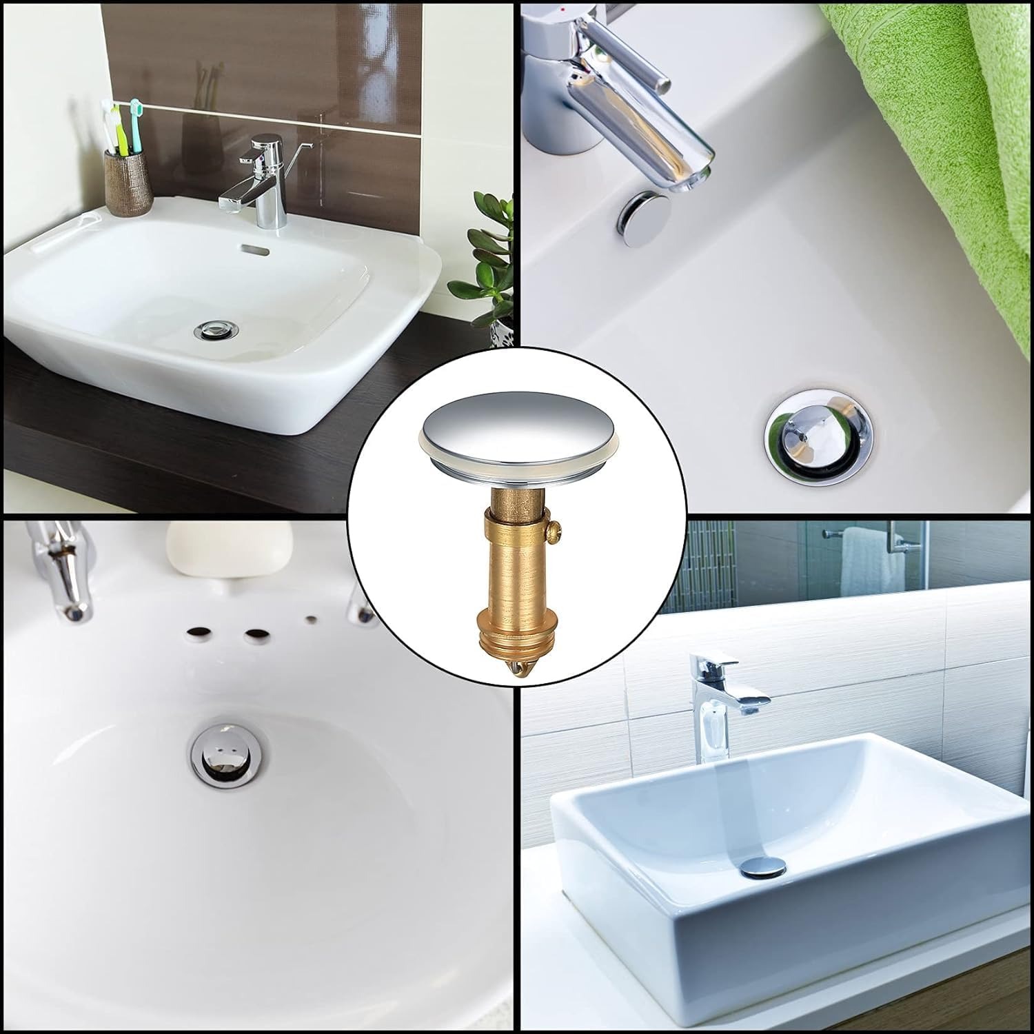 Pop Up Basin Plug 38mm Click Clack Sink Stopper (2 Pack): image 7